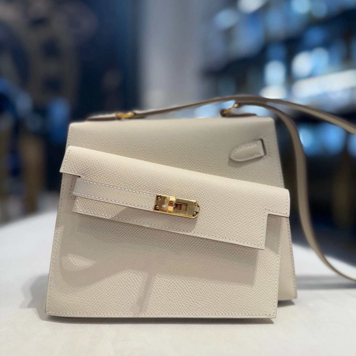 Hermès Craie Kelly En Desordre Sellier 20 Epsom Gold Hardware Limited Edition - Image 9