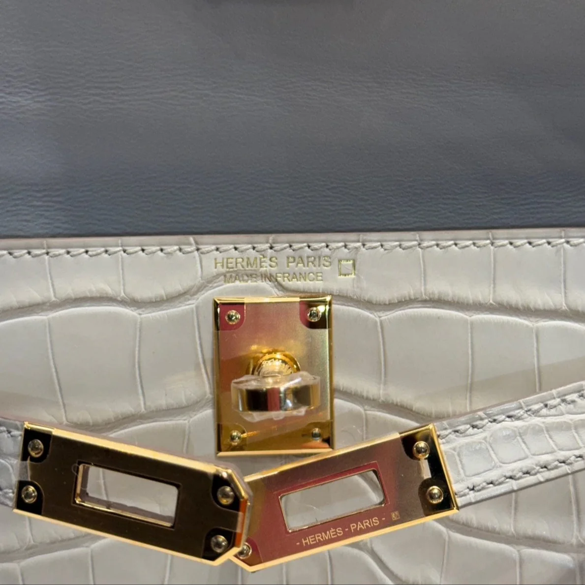 Hermès Beton Mini Kelly 20 Sellier Matte Missi Alligator Gold Hardware - Image 9