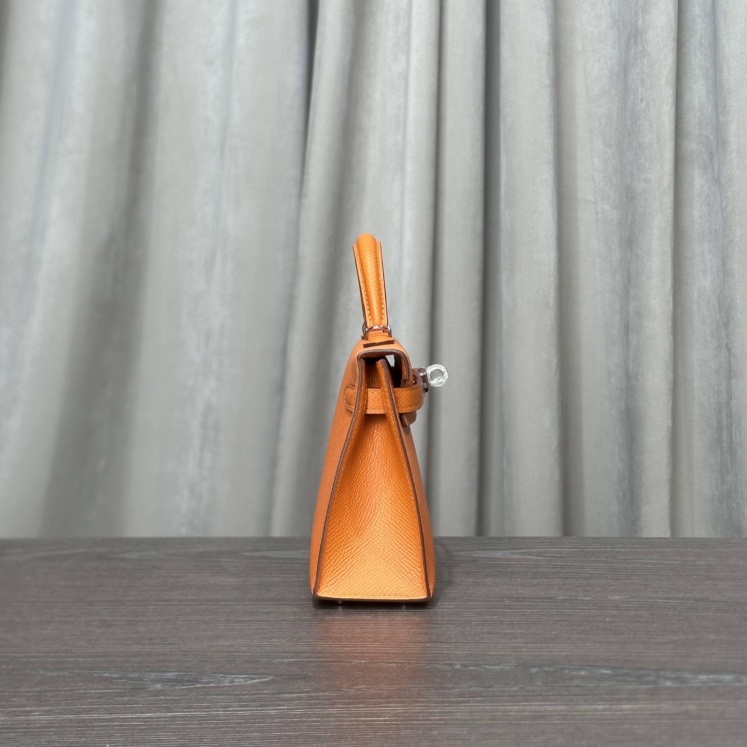 Hermès Orange Mini Kelly Sellier 20 Epsom Palladium Hardware - Image 6