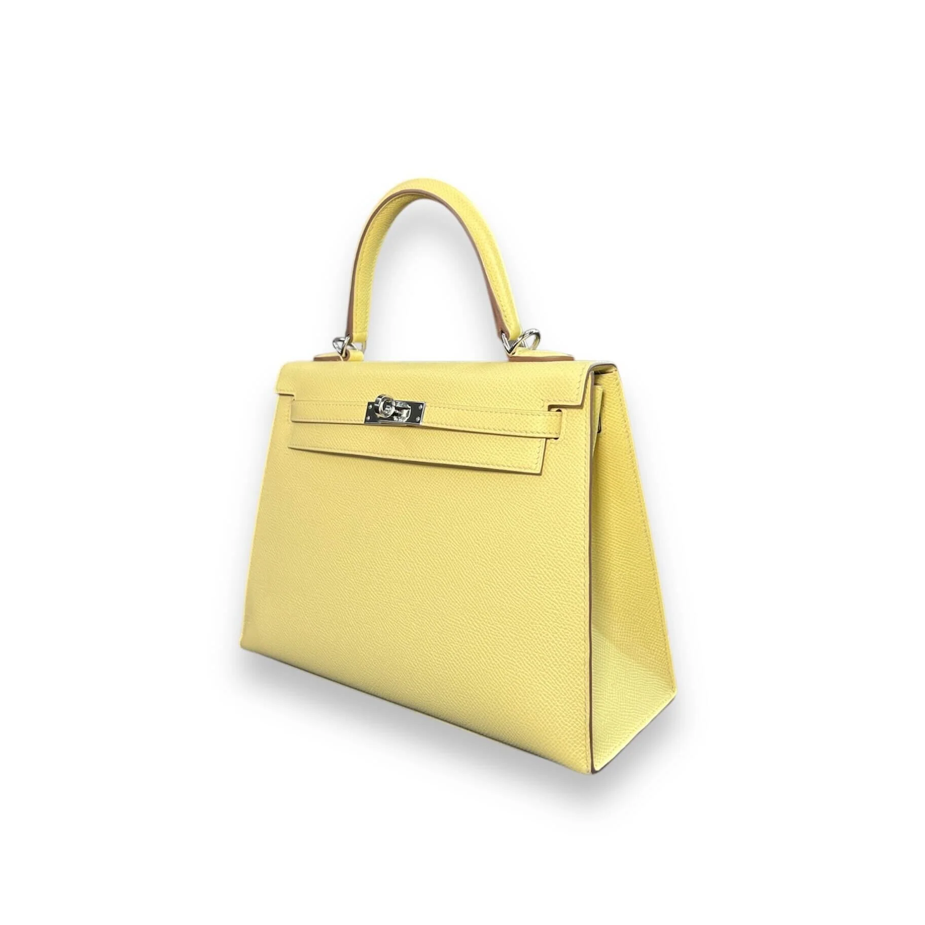 Hermès Jaune Poussin Kelly Sellier 25 Epsom Palladium Hardware - Image 3