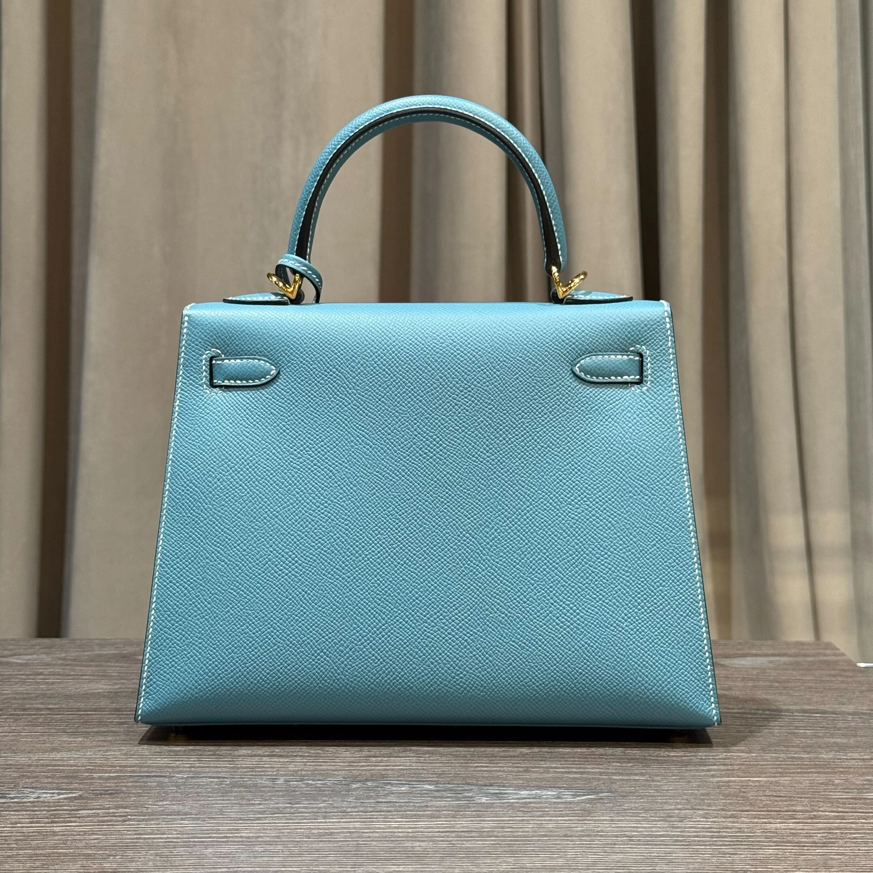 Hermès Bleu Jean Kelly Sellier 25 Epsom Gold Hardware - Image 6