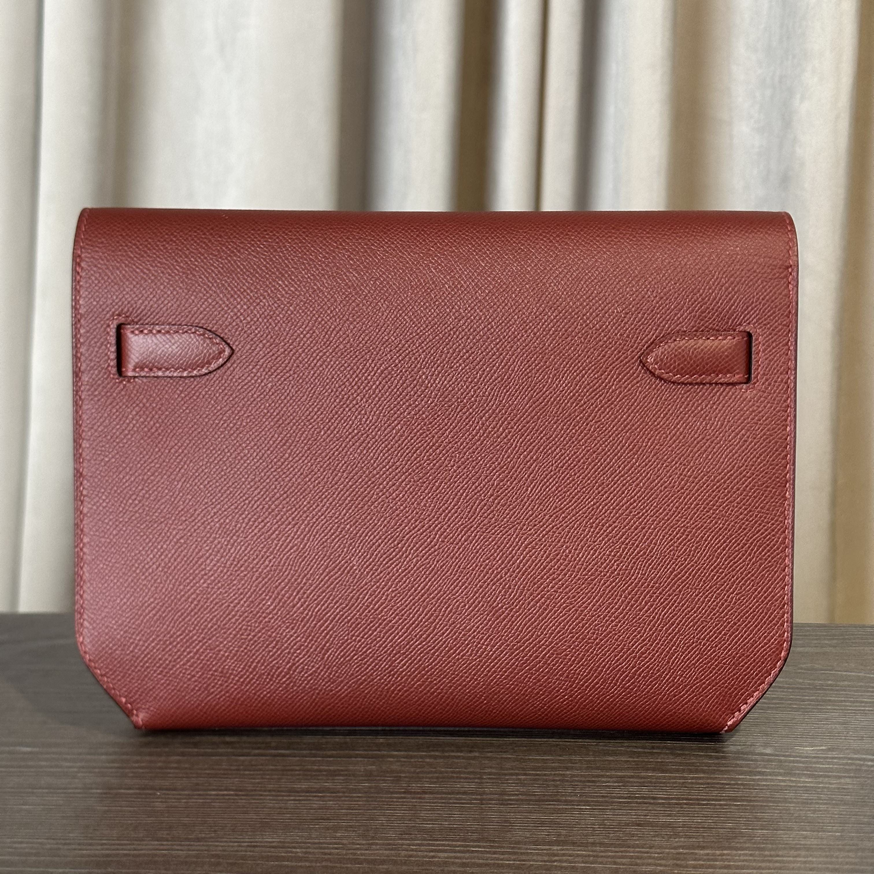 Hermès Rouge H Kelly Depeches 25 Epsom Palladium Hardware - Image 3