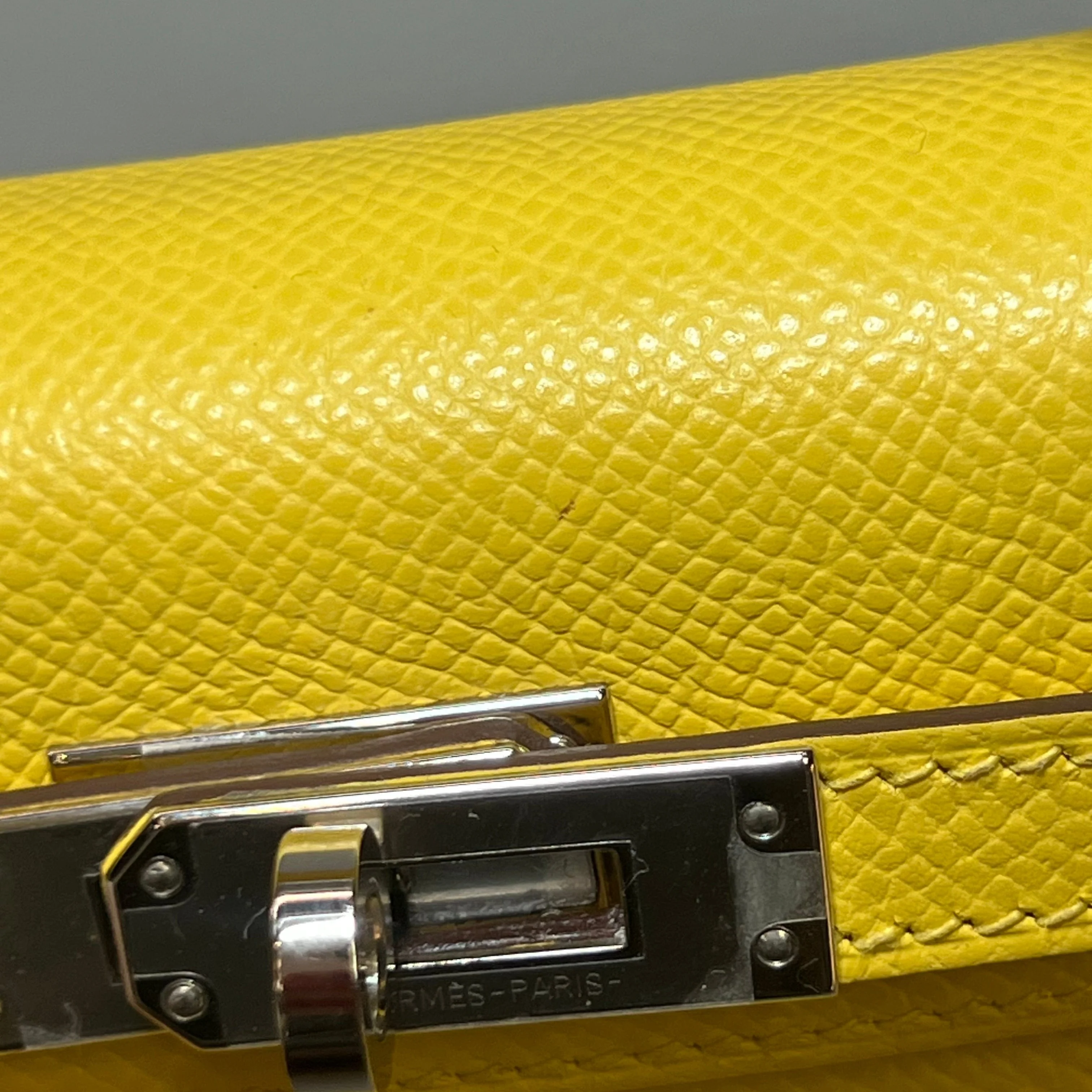 Hermès Jaune de Naples Mini Kelly 20 Sellier Mini Epsom Palladium Hardware - Image 9