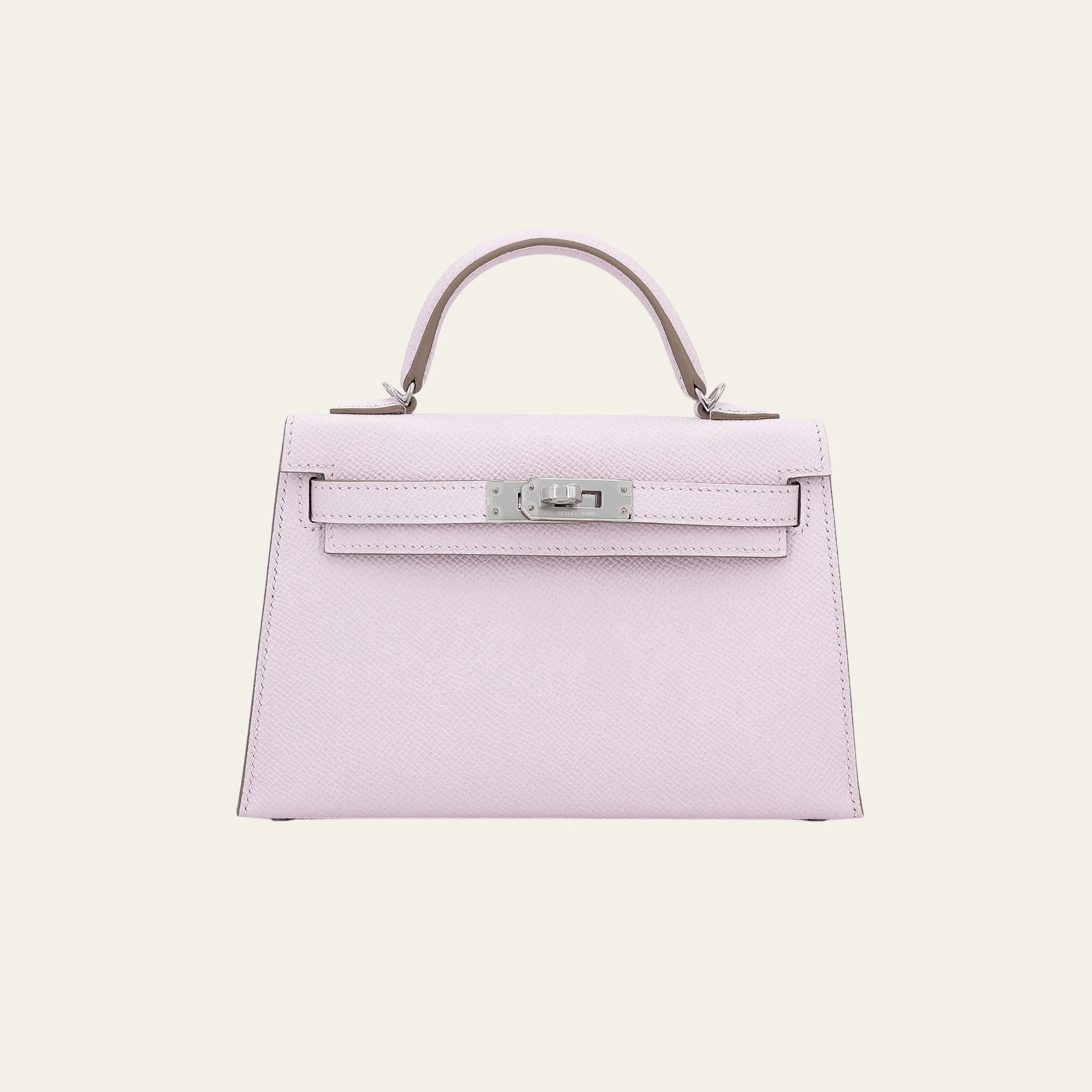 Hermès Mauve Pale Mini Kelly Sellier 20 Epsom Palladium Hardware