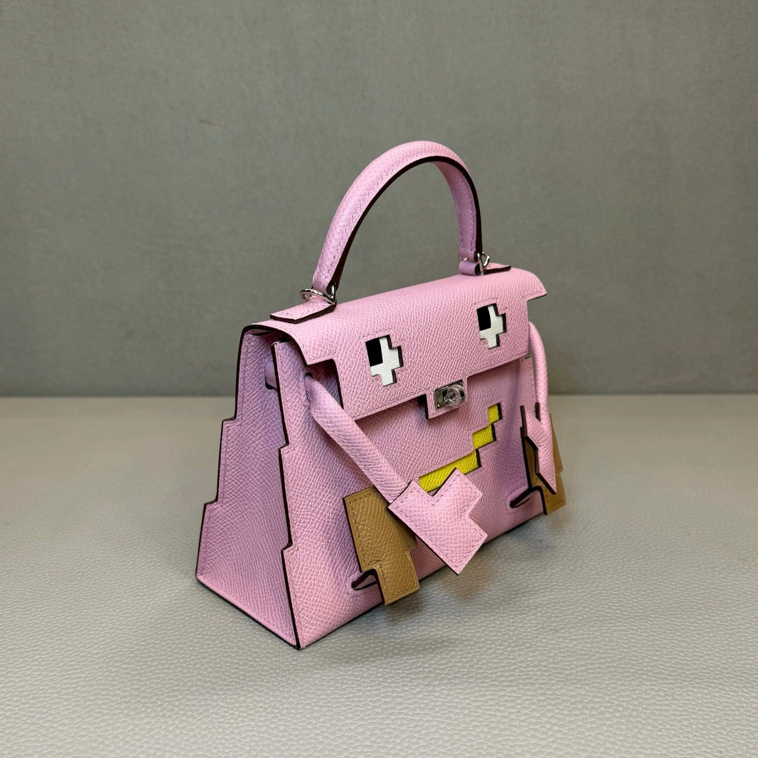 Hermès Mauve Sylvestre Picto Kelly Doll Epsom Palladium Hardware Limited Edition - Image 5