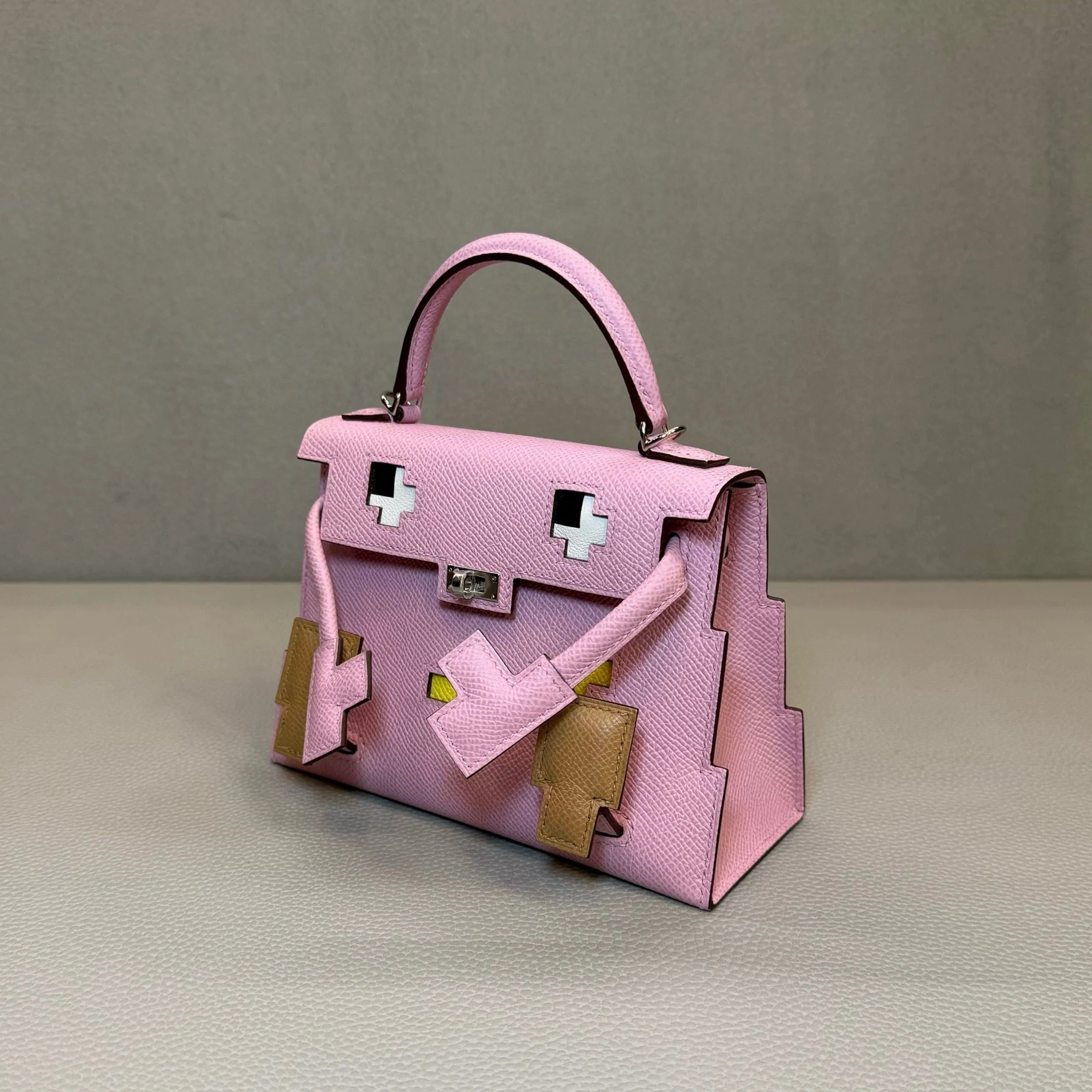 Hermès Mauve Sylvestre Picto Kelly Doll Epsom Palladium Hardware Limited Edition - Image 6