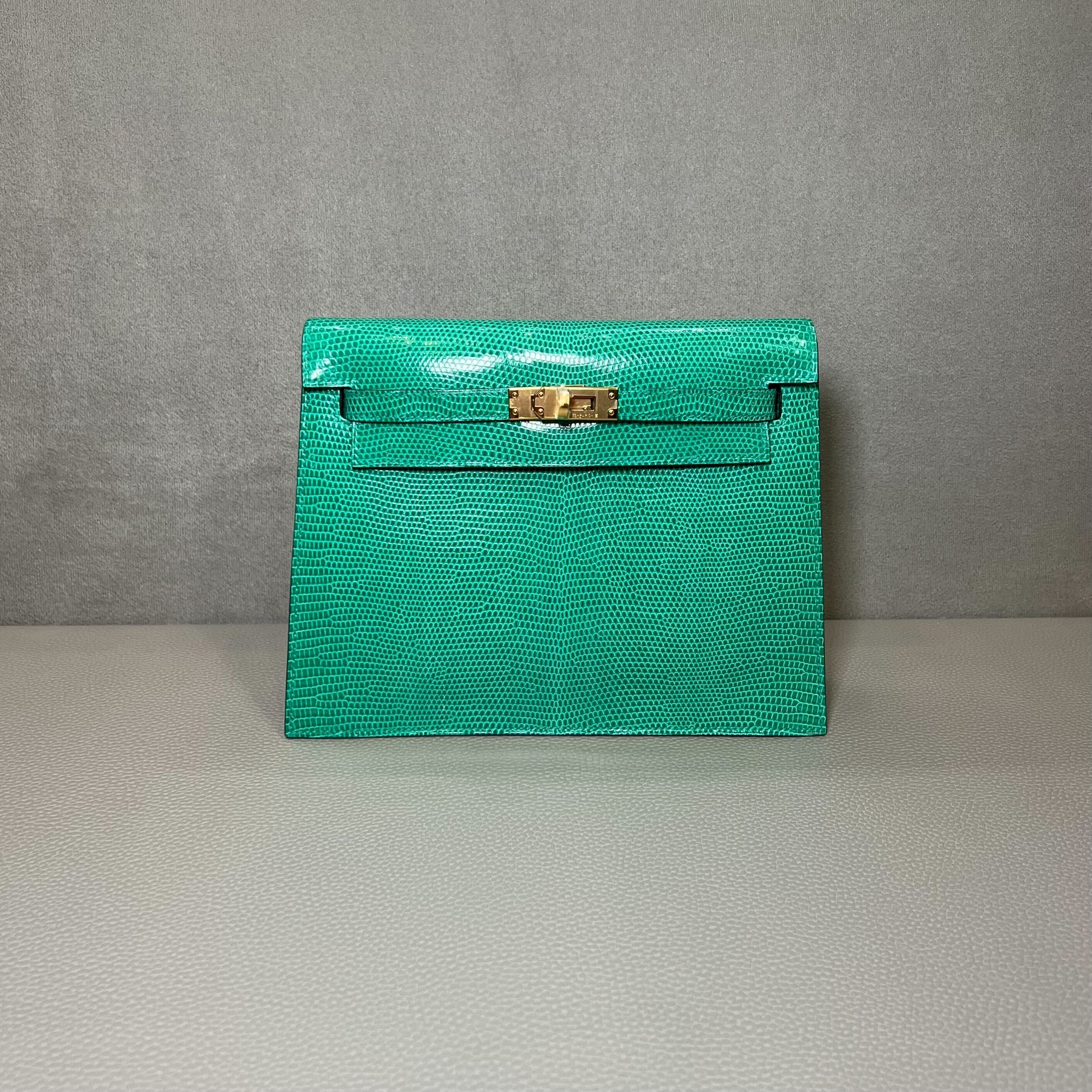 Hermès Menthe Kelly Danse Niloticus Lizard Gold Hardware - Image 3