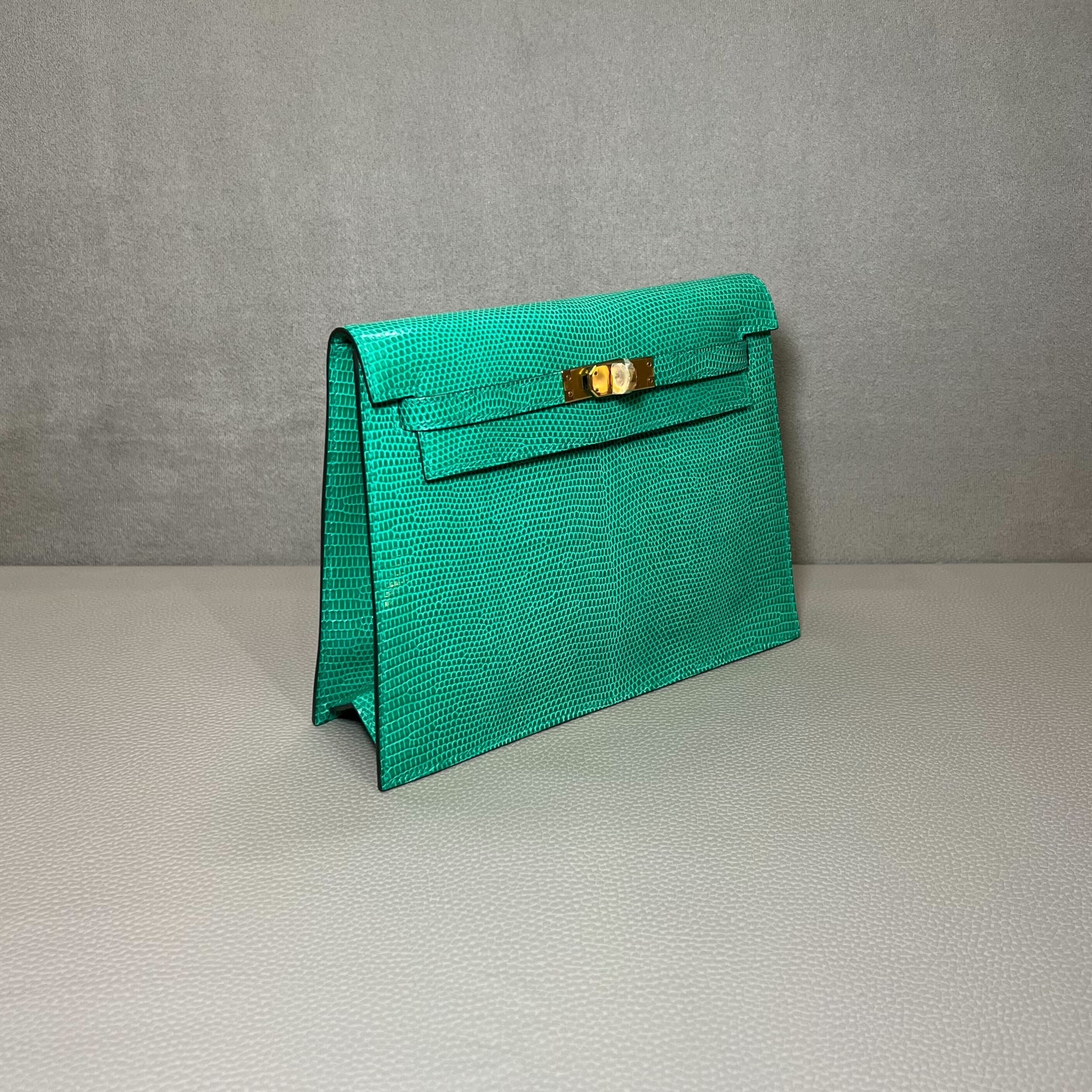 Hermès Menthe Kelly Danse Niloticus Lizard Gold Hardware - Image 5