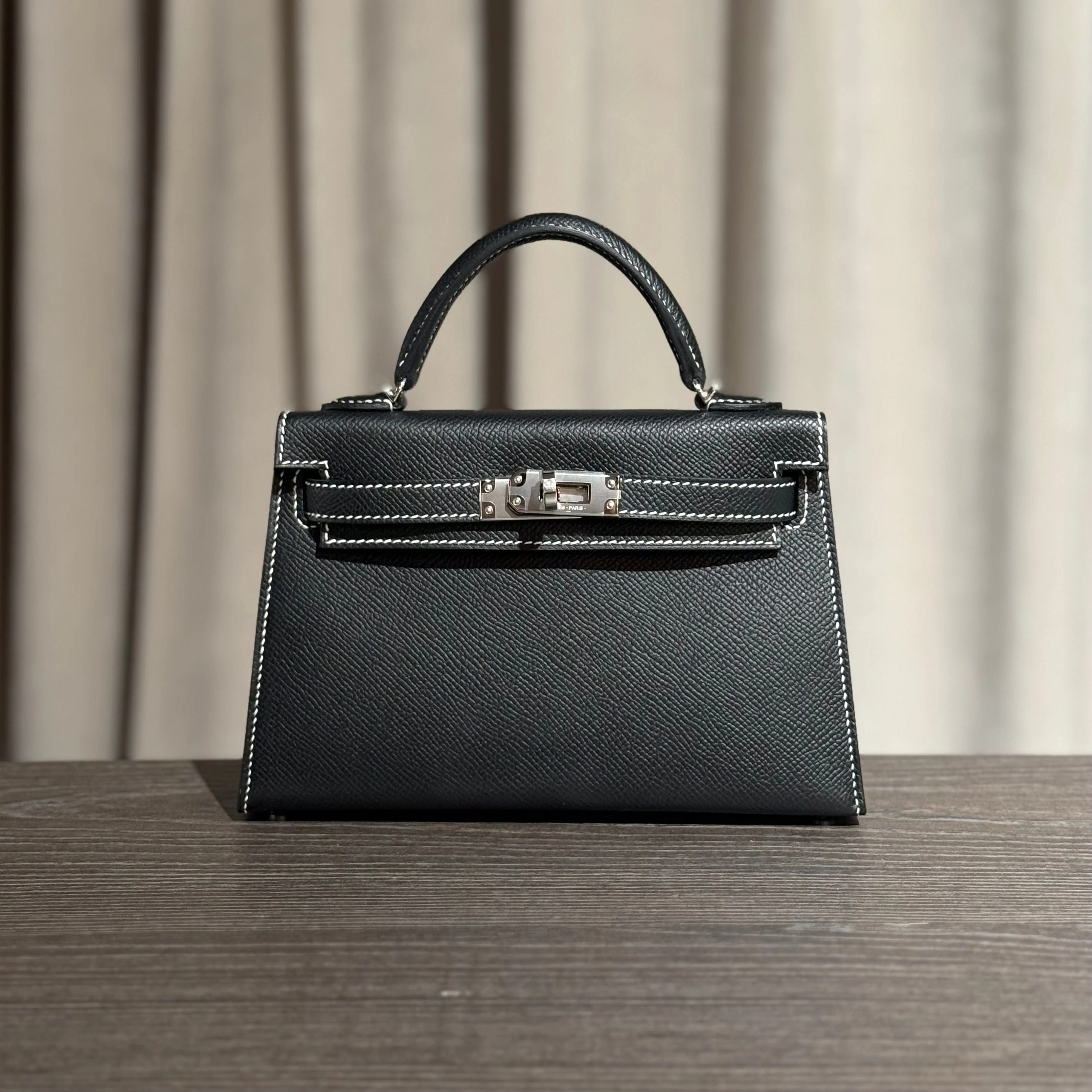 Hermès Noir Mini Kelly Sellier 20 Verso Palladium Hardware HSS - Image 3