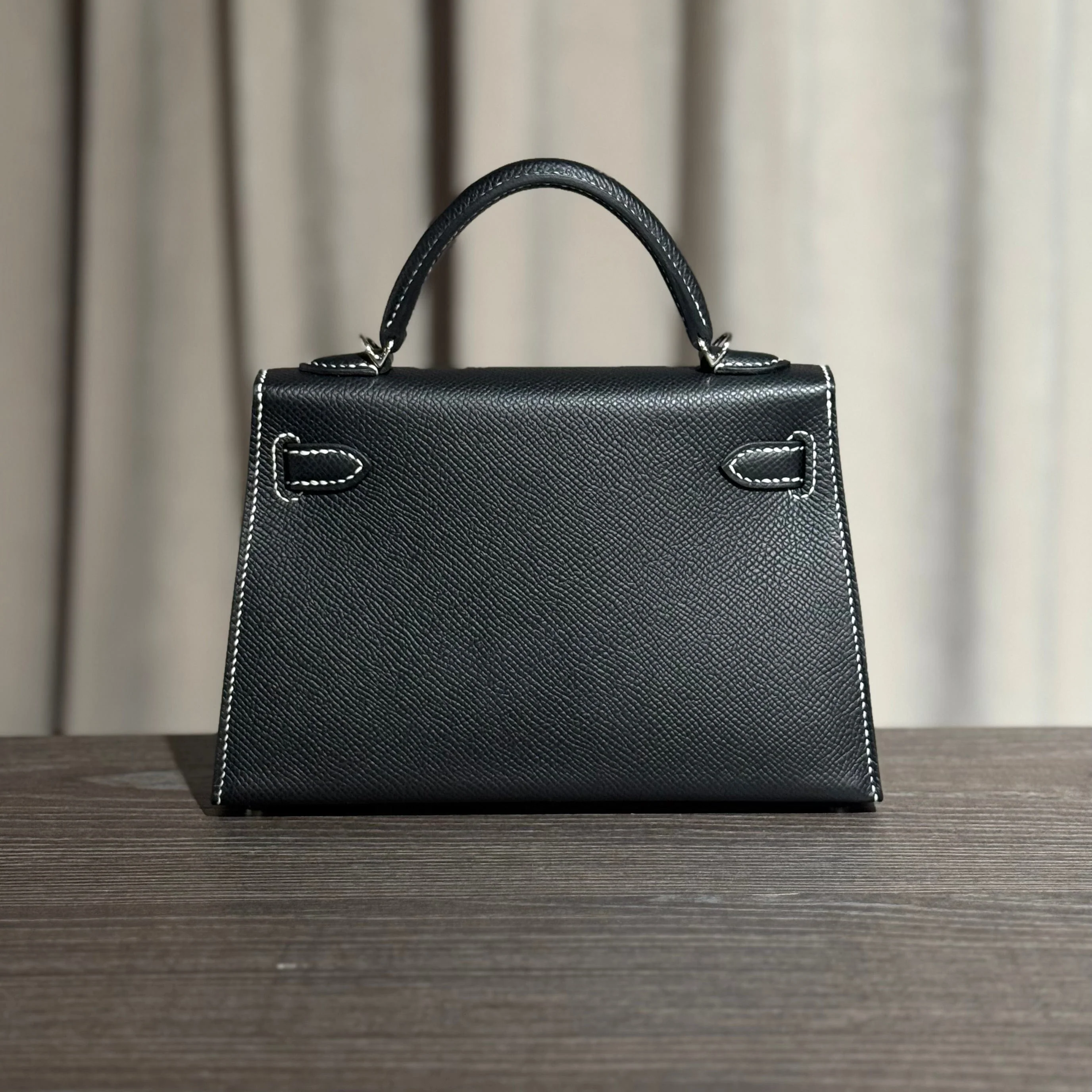 Hermès Noir Mini Kelly Sellier 20 Verso Palladium Hardware HSS - Image 4