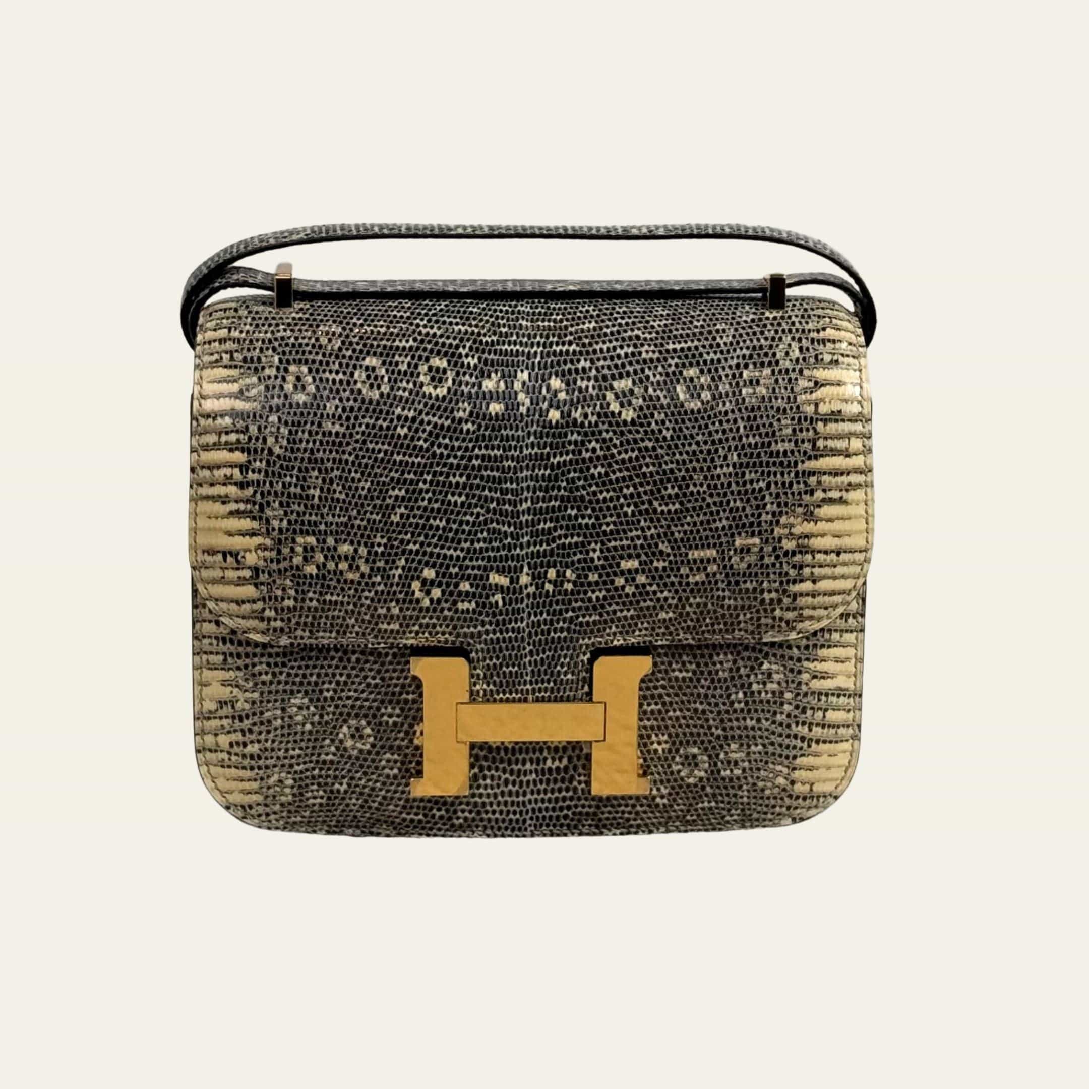Hermès Ombre Mini Constance 18 Lizard Varanus Salvator Gold Hardware