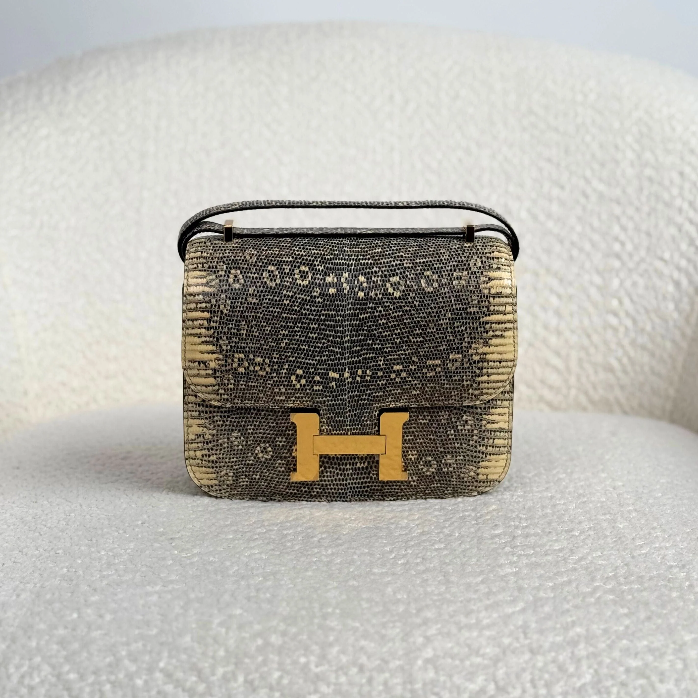 Hermès Ombre Mini Constance 18 Lizard Varanus Salvator Gold Hardware - Image 2