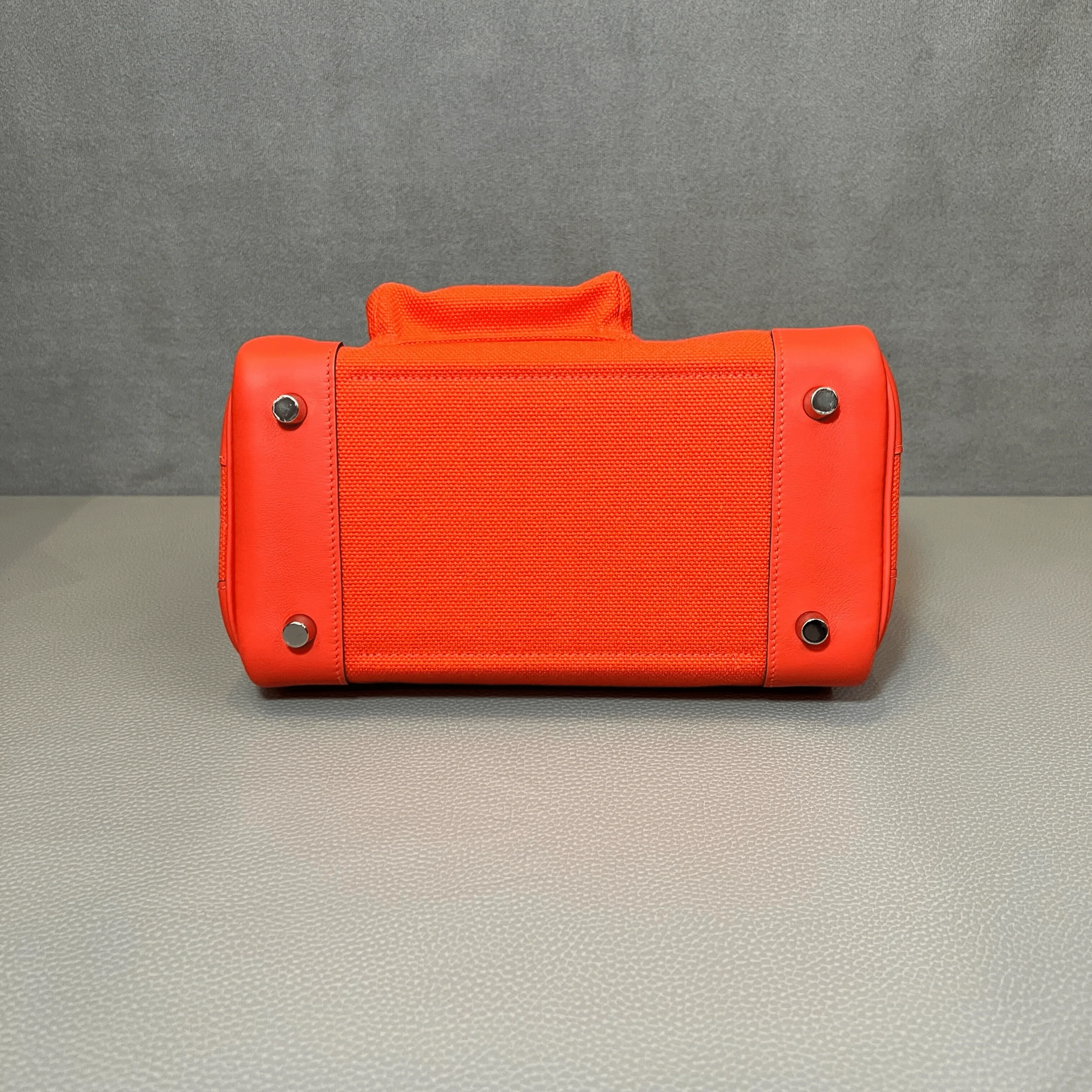 Hermès Orange Field Birkin 25 Cargo Toile Goeland-Veau Swift Palladium Hardware - Image 7