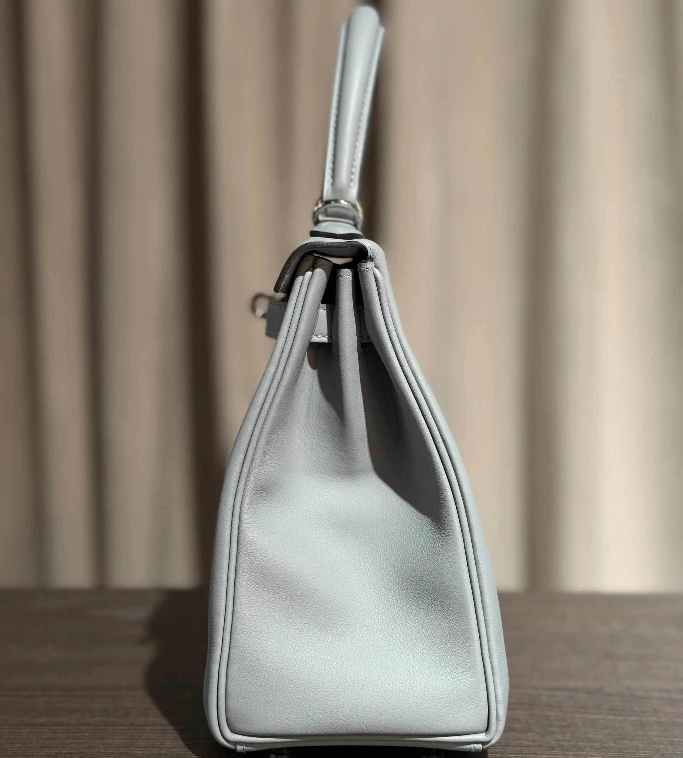 Hermès P0 Gris Pantin Kelly Retourne 25 Swift Palladium Hardware - Image 6