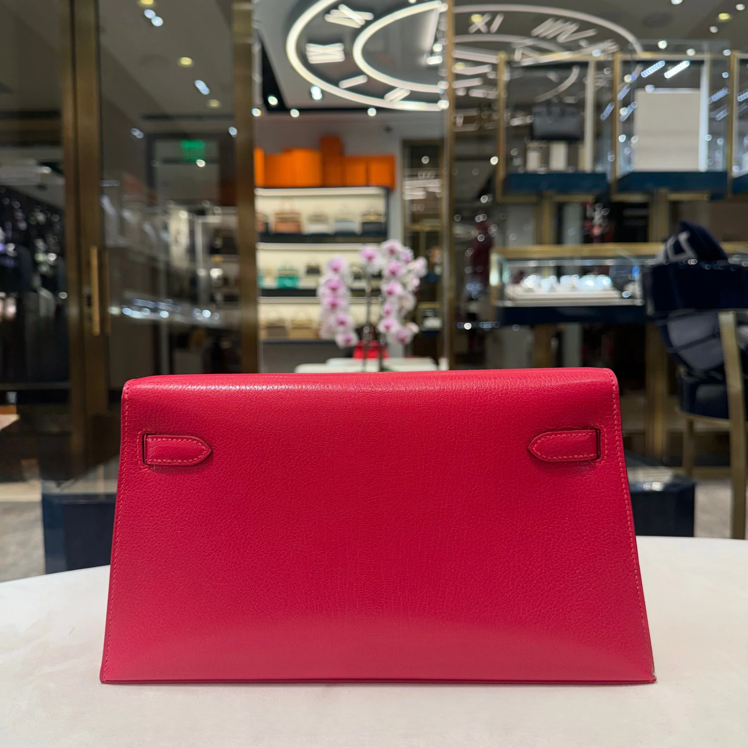 Hermès Rose Extreme Kelly Elan Folie Chamkila Ostrich Feathers Palladium Hardware - Image 4