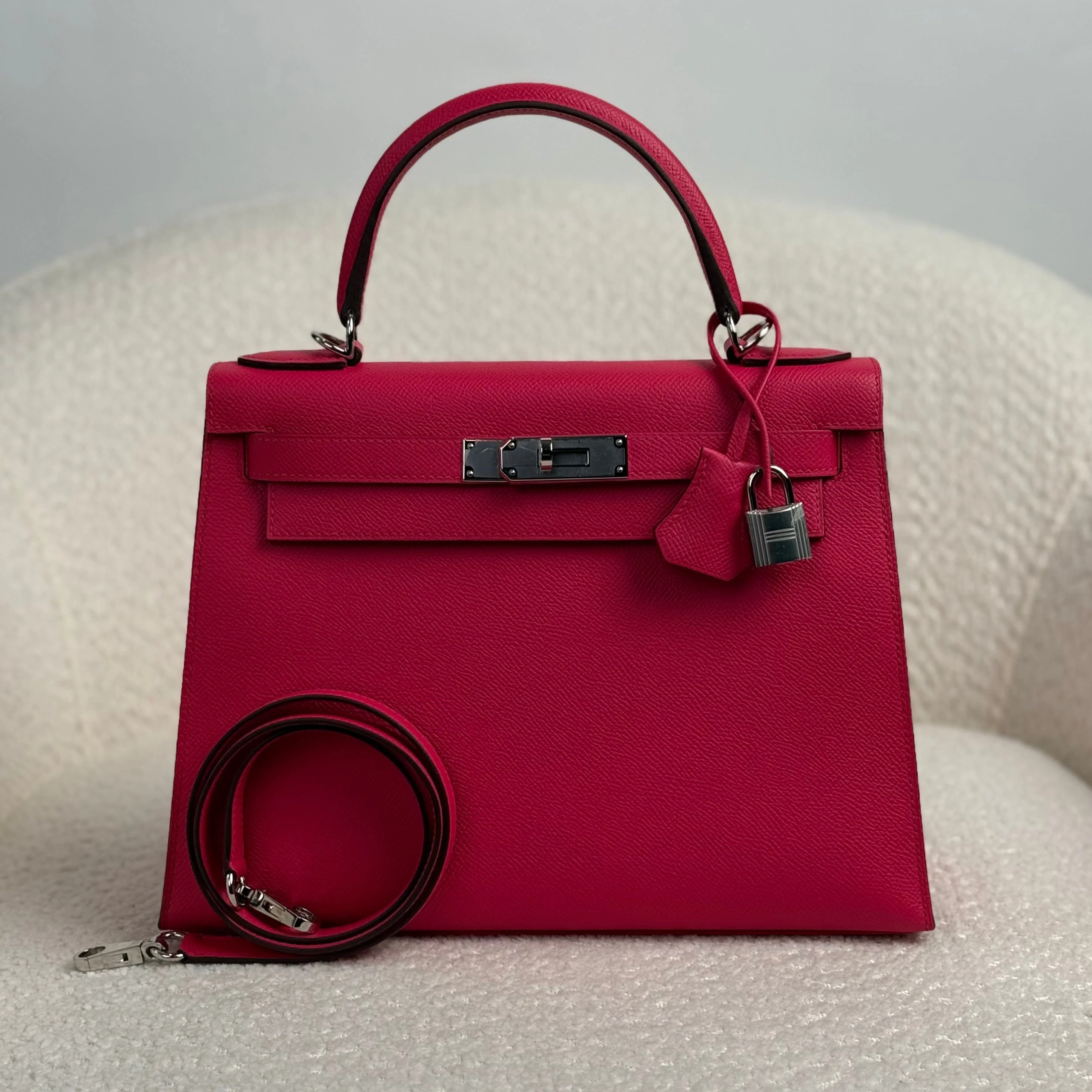 Hermès Rose Mexico Kelly Sellier 25 Epsom Palladium Hardware - Image 2