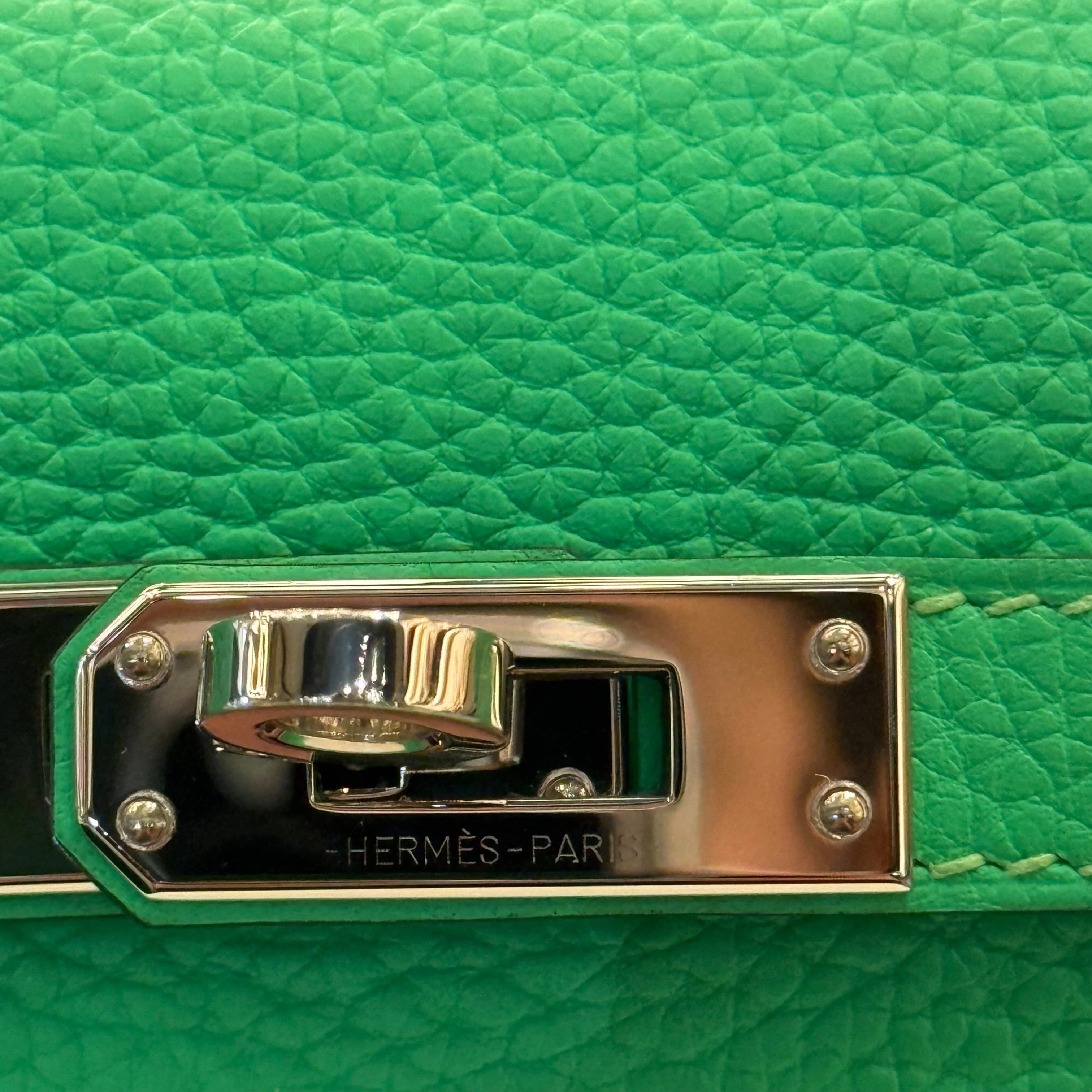Hermès Vert Comics Kelly 25 Retourne Togo Palladium Hardware - Image 8