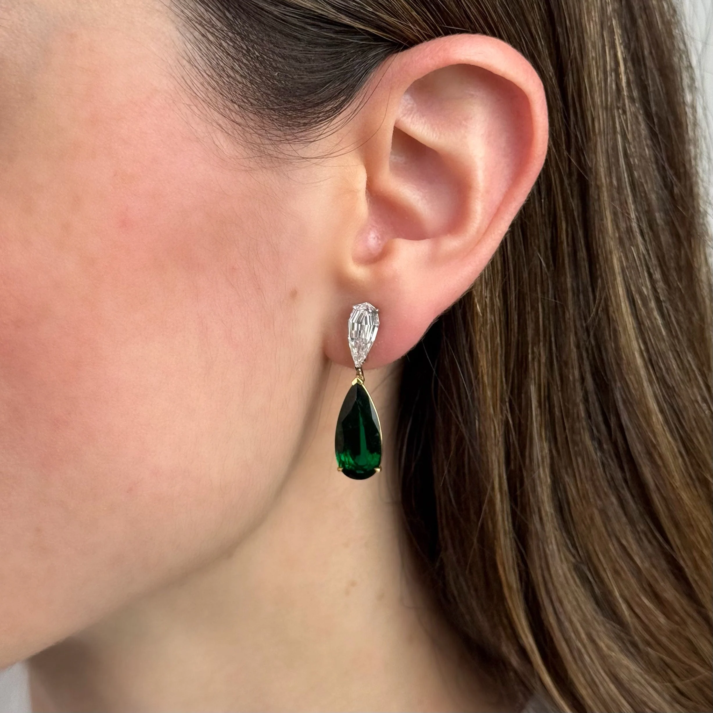 Imperial Emerald Drop Earrings - Image 2