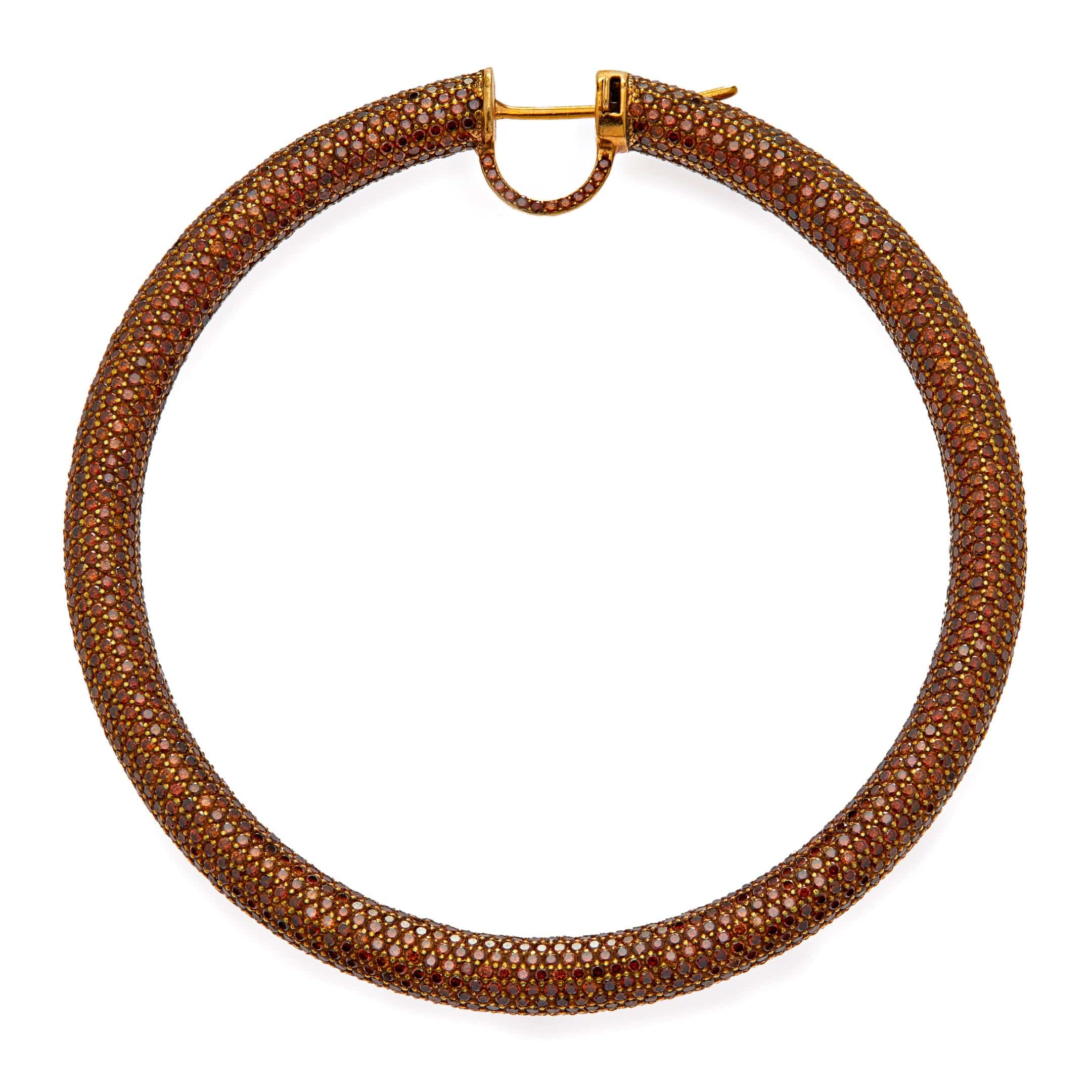 Jacob & Co. Hoop Earrings 18K Yellow Gold Pavé Set with Brown Diamonds - Image 2