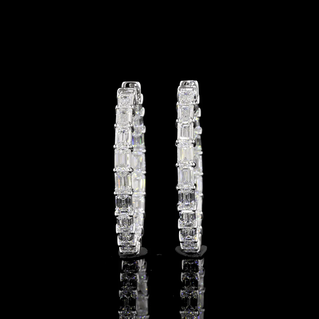 7.3 Carat Lab Grown Diamond Hoop Earrings - Image 2