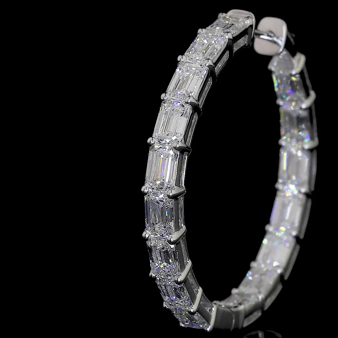 9.9 Carat Lab Grown Diamond Hoop Earrings - Image 3