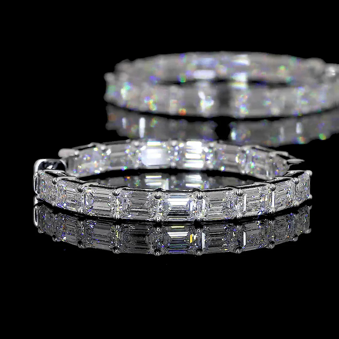 9.9 Carat Lab Grown Diamond Hoop Earrings - Image 4