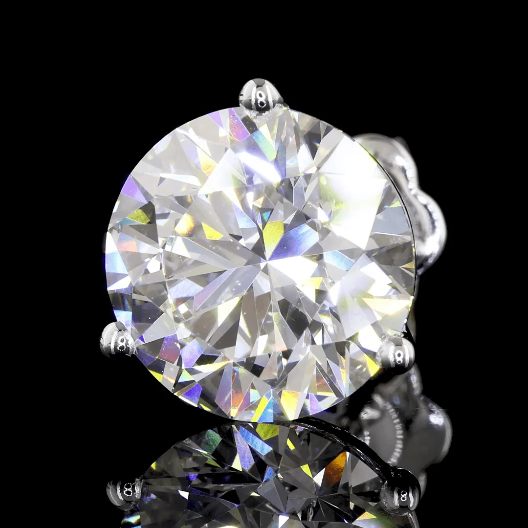 8 Carat Round Lab Grown Diamond Stud Earrings - Image 2