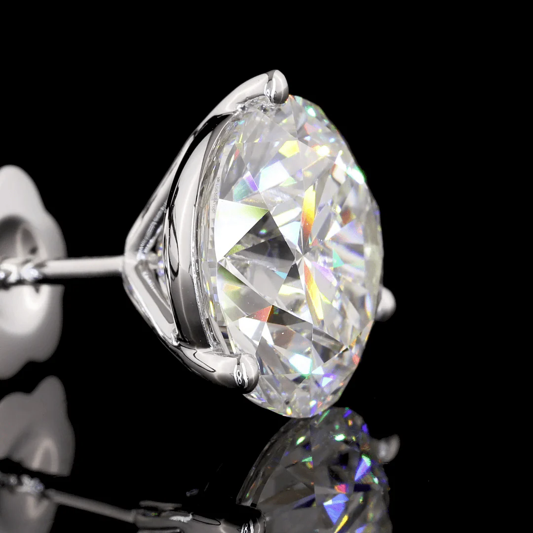 8 Carat Round Lab Grown Diamond Stud Earrings - Image 4