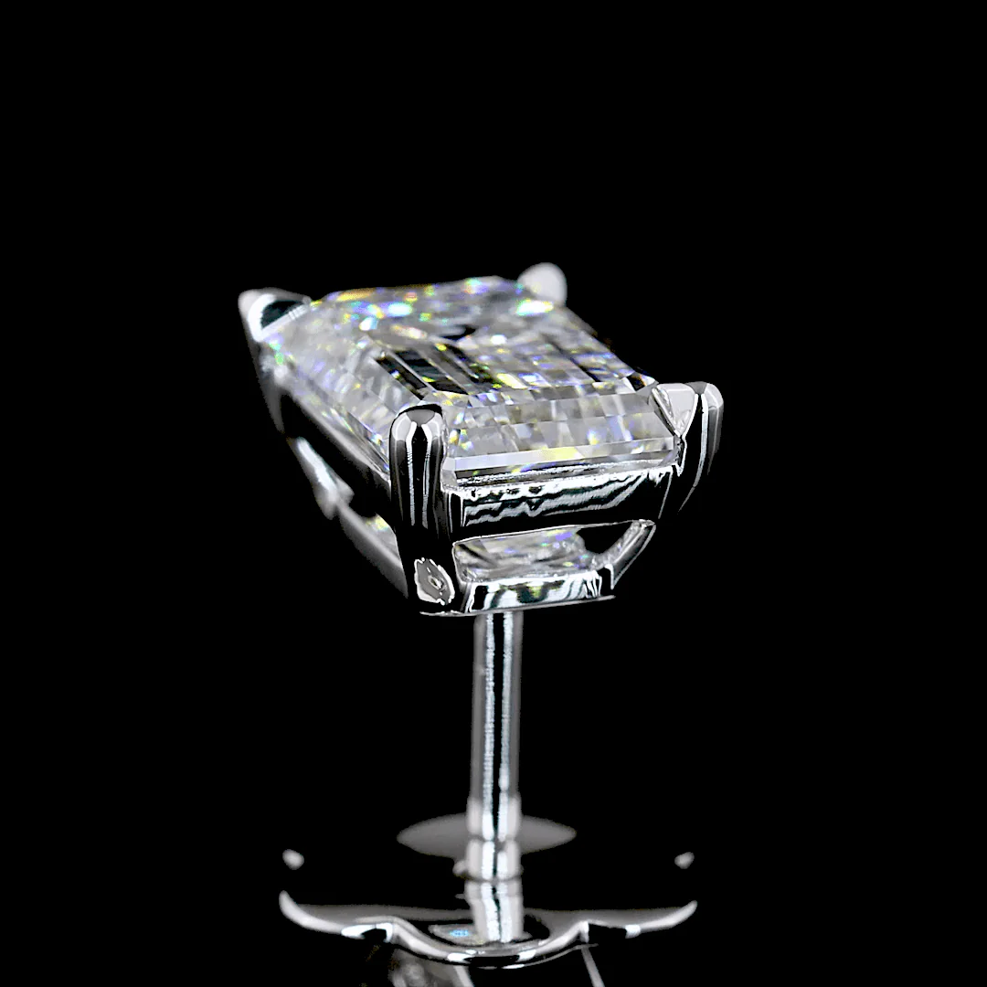 2.5 Carat Emerald Lab Grown Diamond Stud Earrings - Image 4
