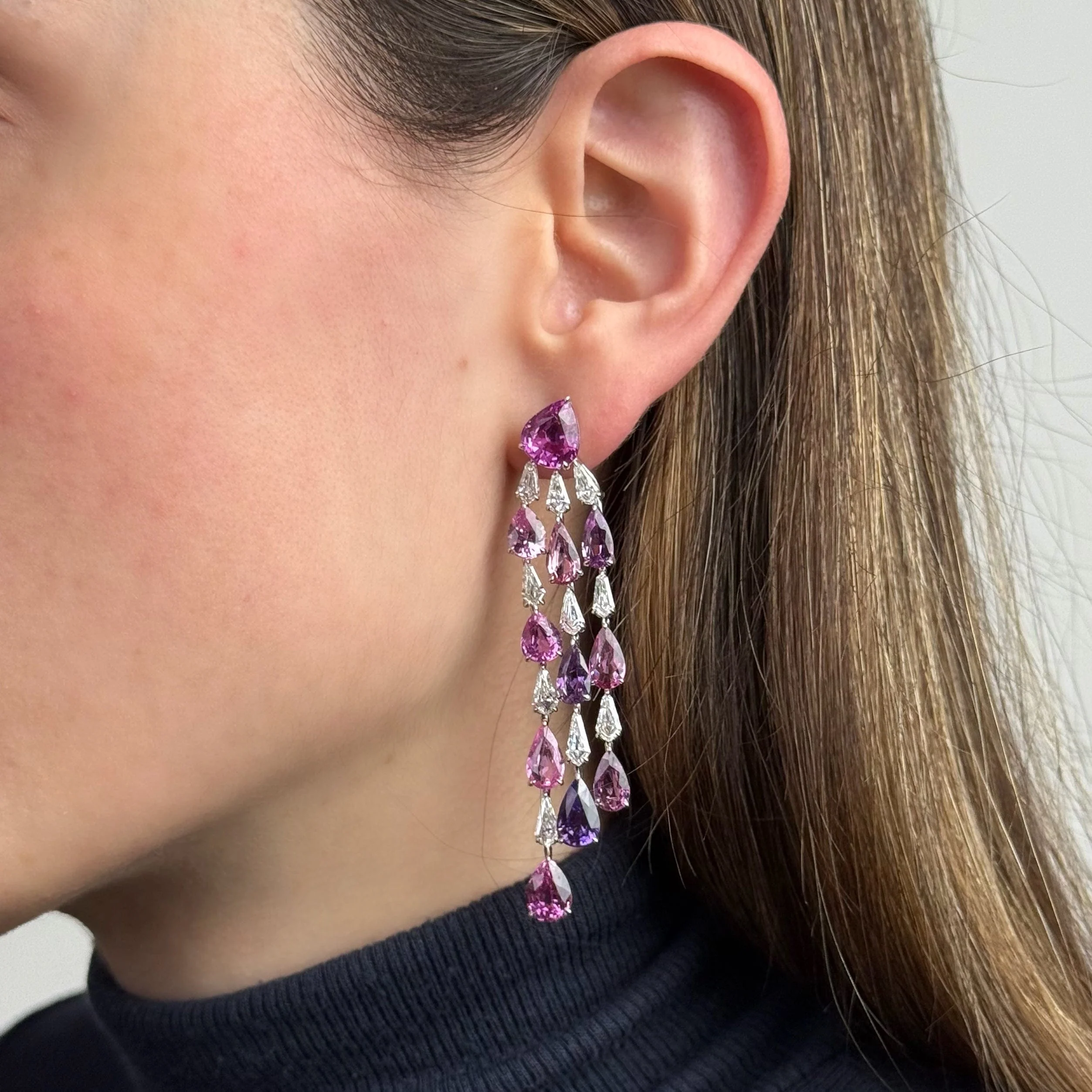 Madagascar Sapphire Chandelier Earrings - Image 2