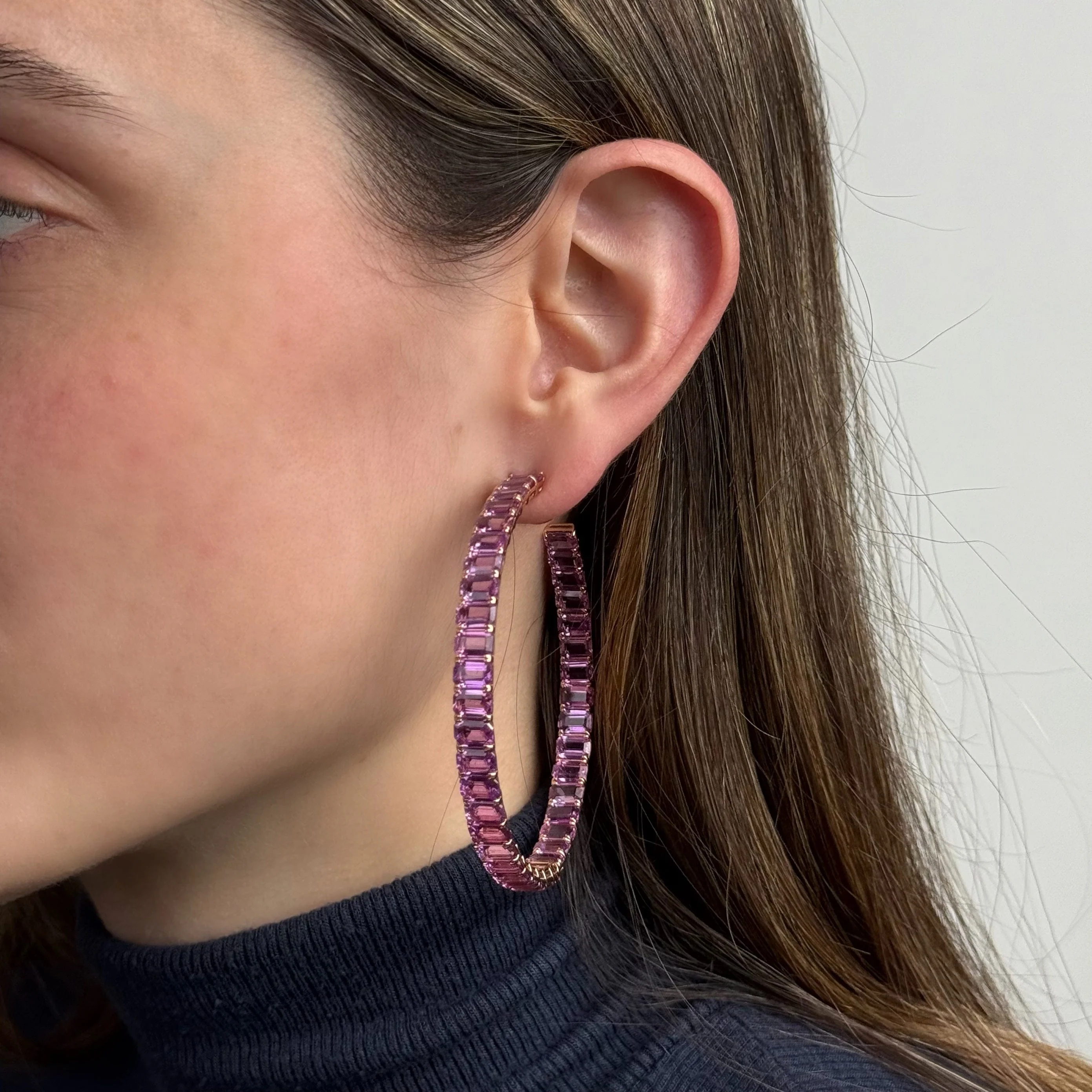 Madagascar Sapphire Hoops - Image 2