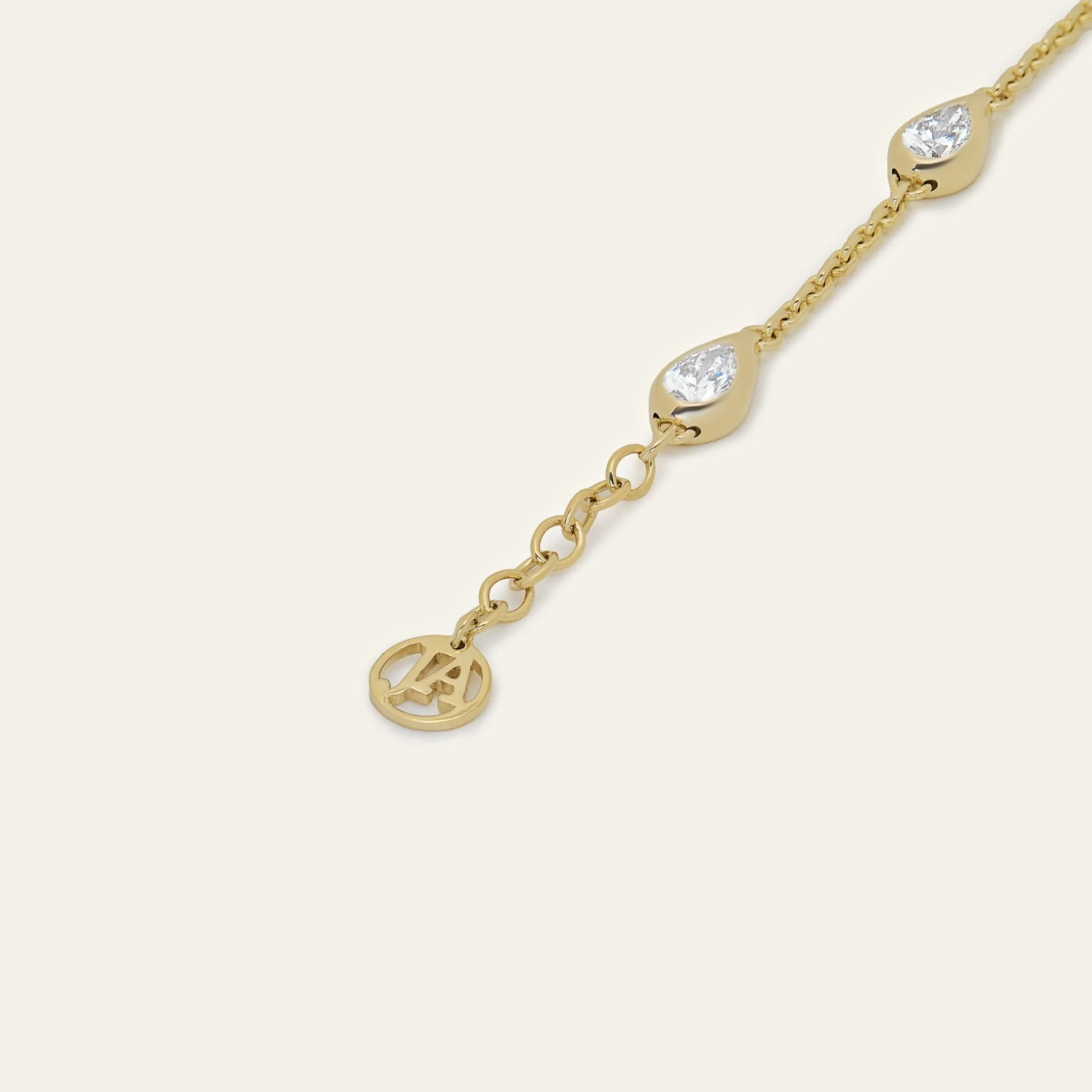 Mika Pear Shaped Diamond Bracelet in Yellow Gold - Image 6
