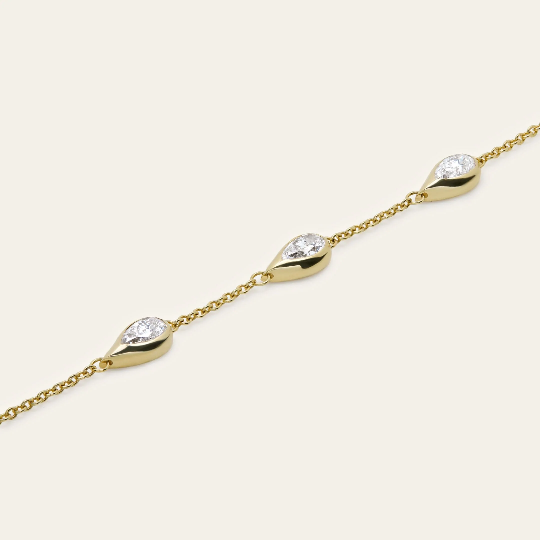 Mika Pear Shaped Diamond Hand Chain - Image 3