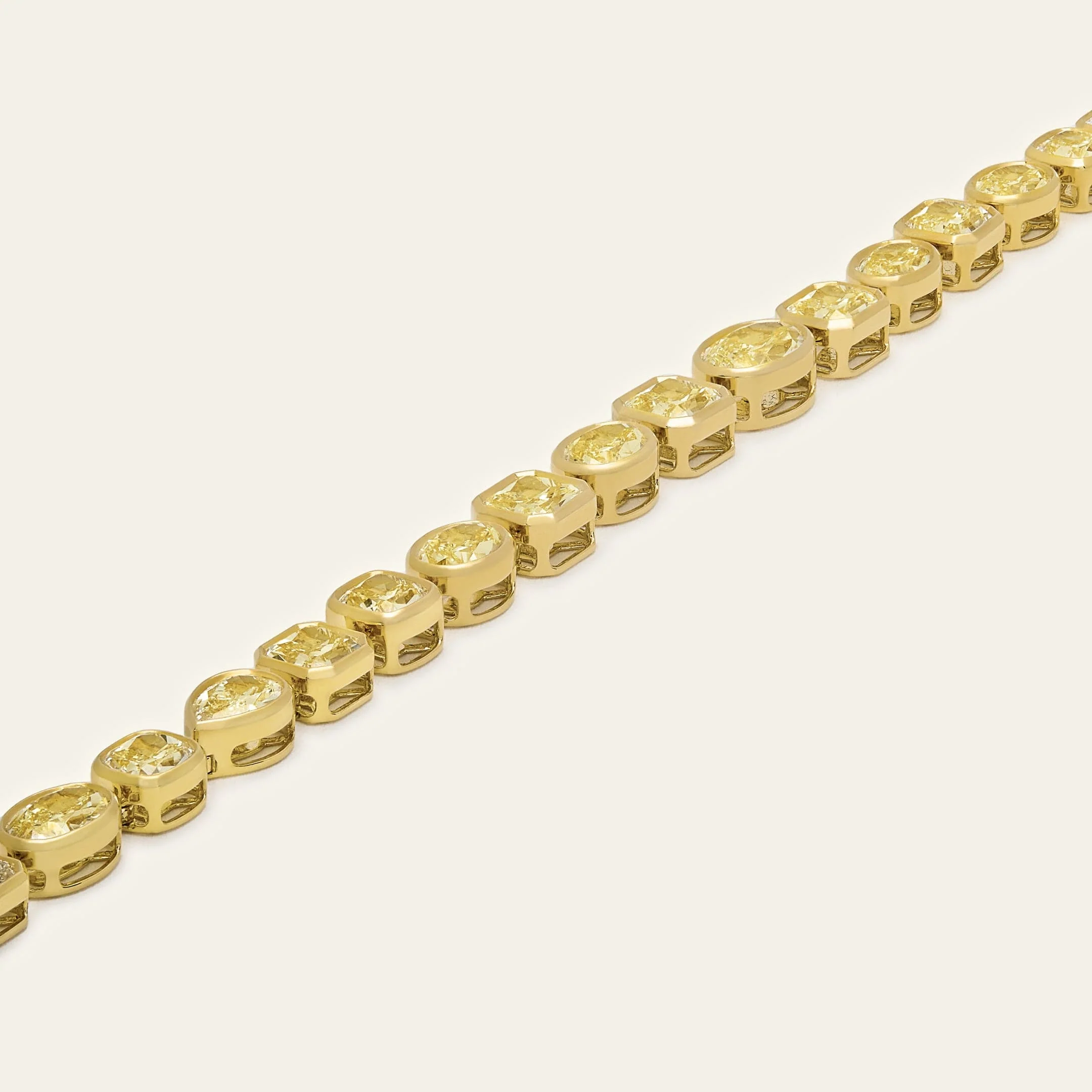 Multi-Shape Bezel Set Yellow Diamond Necklace - Image 5