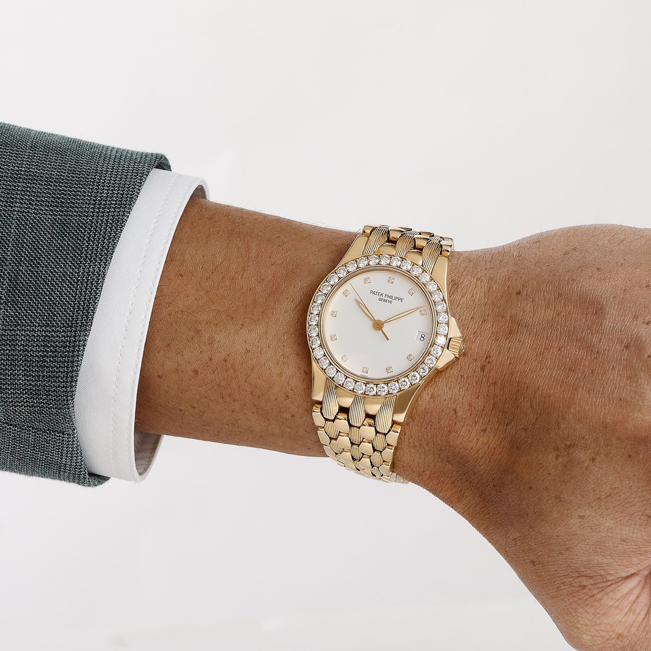 Patek Philippe Neptune 5081/10J-001 Yellow Gold White Diamond Dial Diamond Bezel (2000) - Image 4