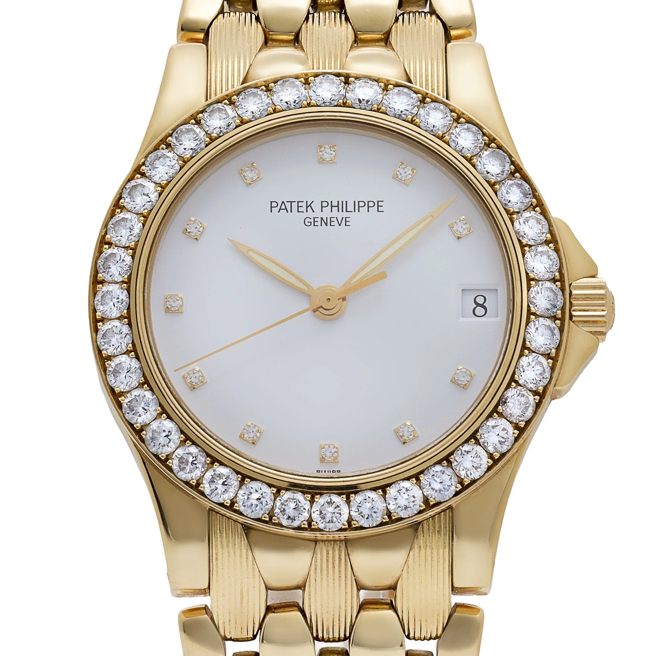 Patek Philippe Neptune 5081/10J-001 Yellow Gold White Diamond Dial Diamond Bezel (2000) - Image 6