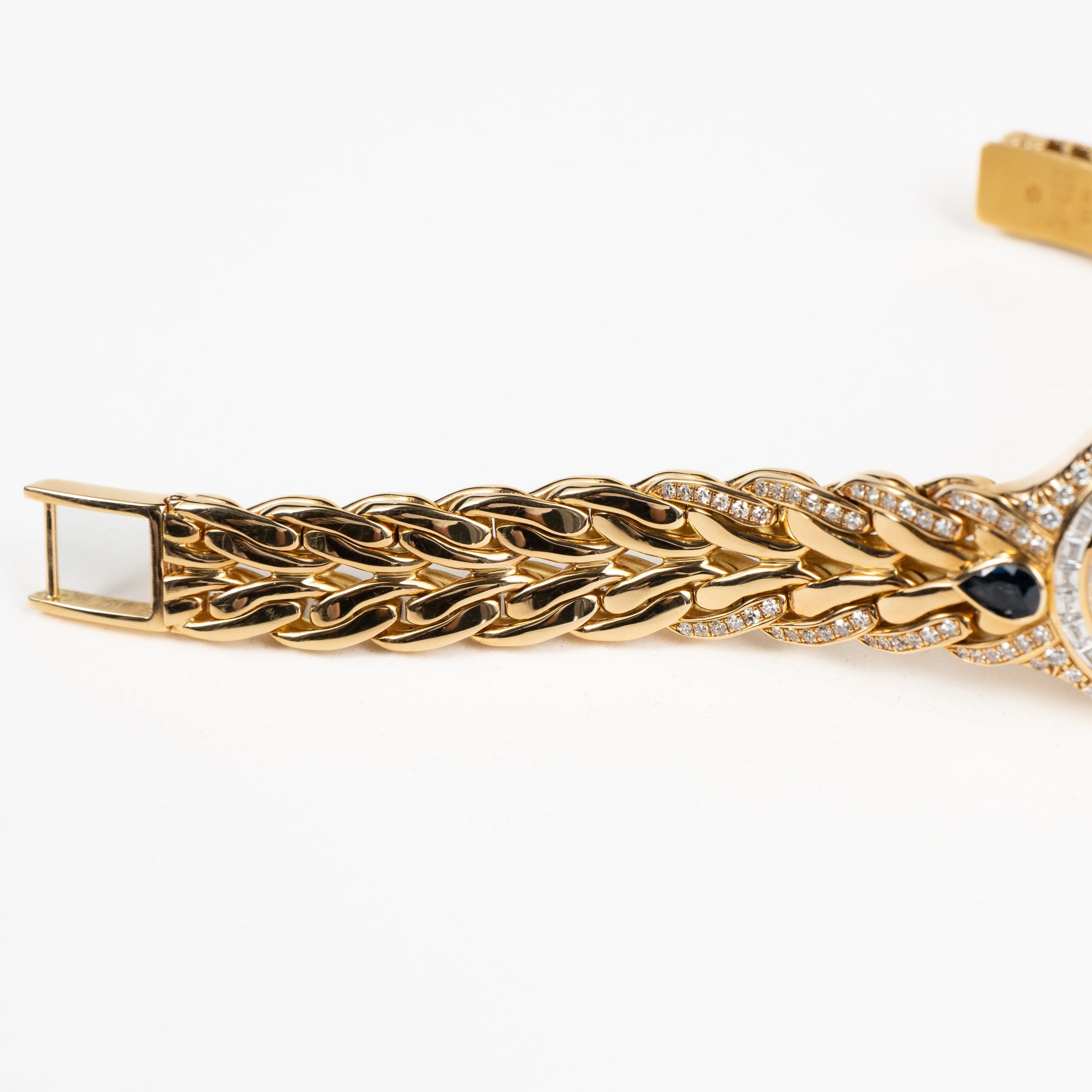 Patek Philippe La Flamme 4818/11 'Ladies' Yellow Gold Diamonds Blue Sapphires Quartz - Image 11