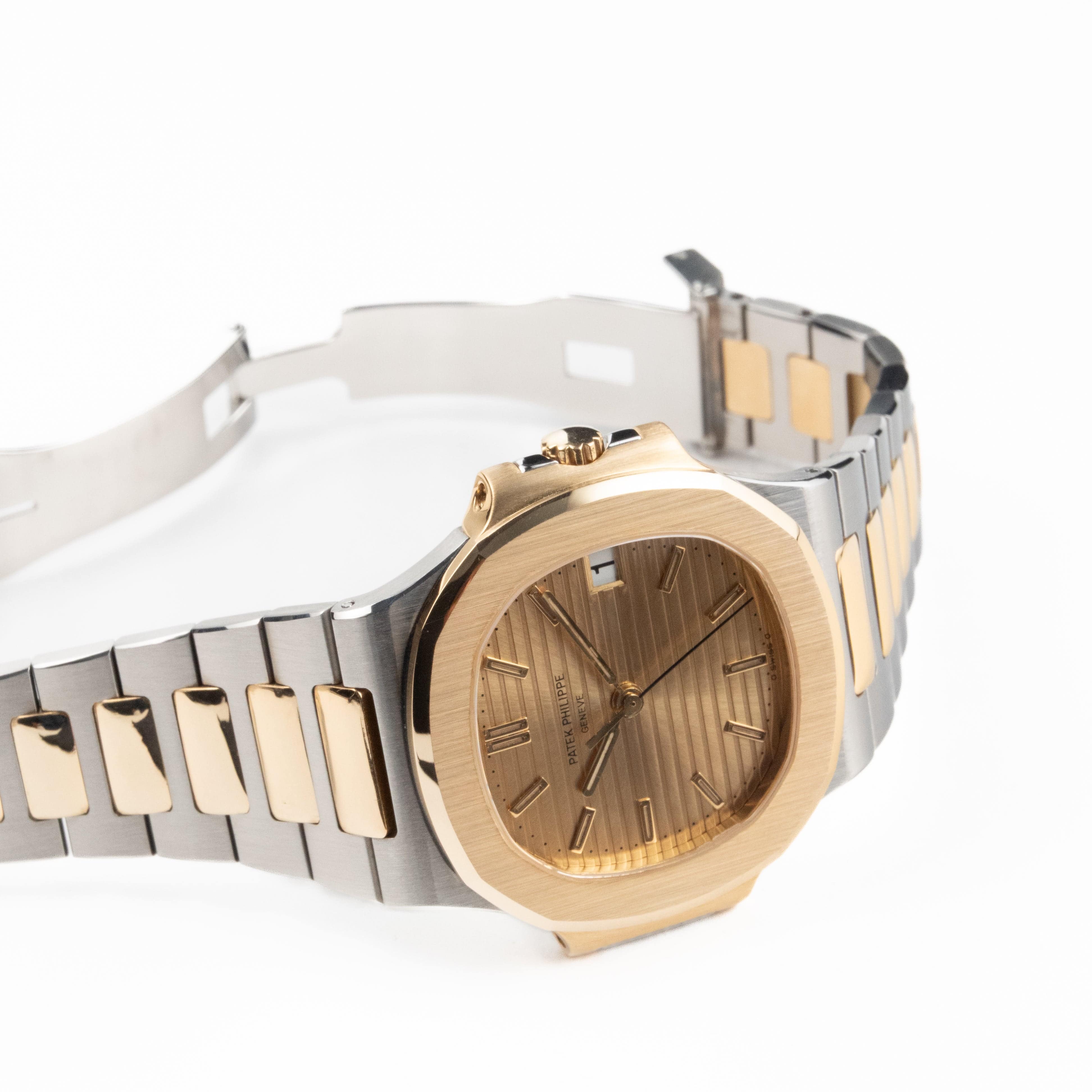 Patek Philippe Nautilus 3800/1AJ Stainless Steel Yellow Gold Champagne Dial - Image 6
