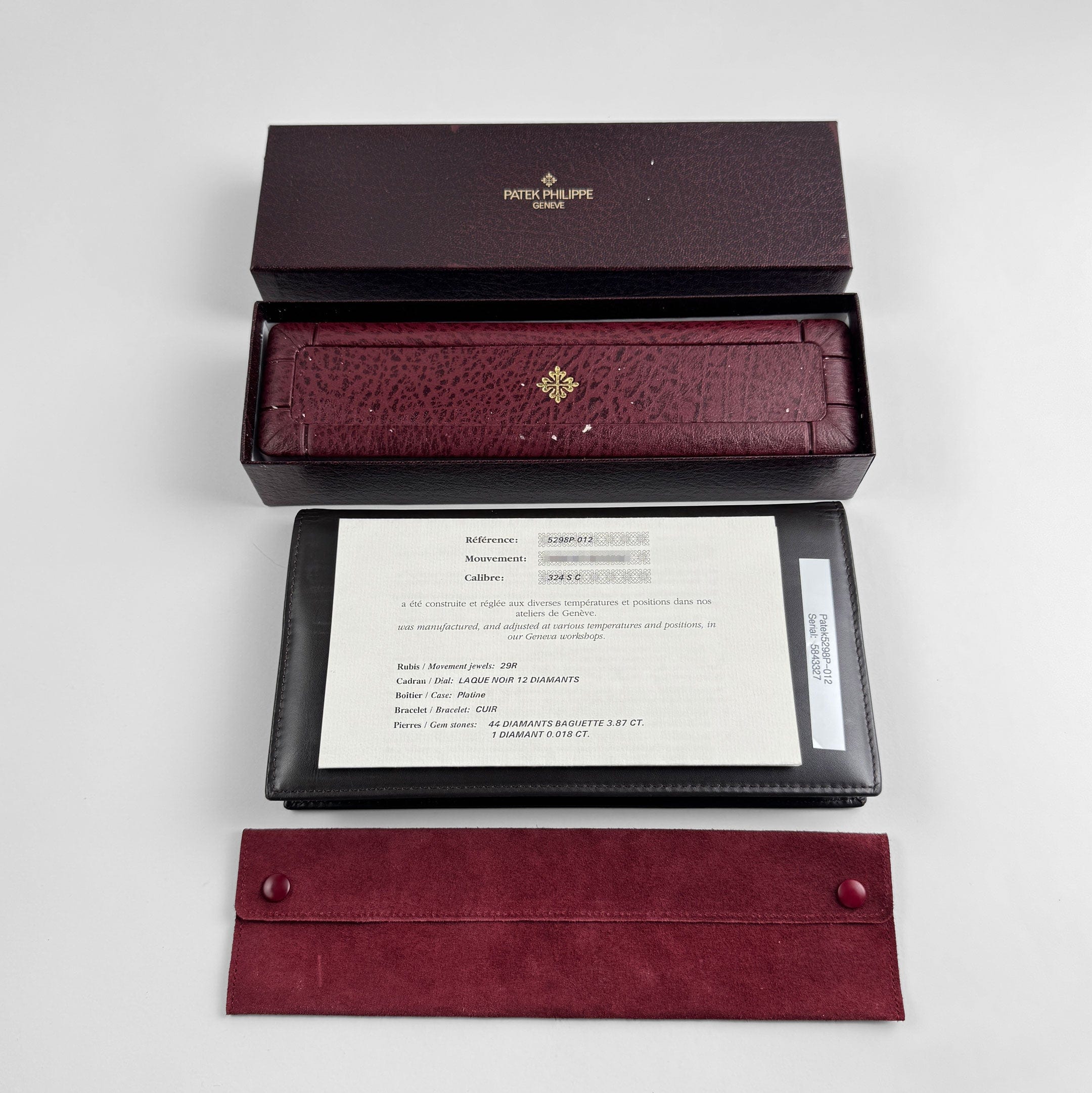 Patek Philippe Calatrava 5298P-012 Platinum Black Diamond Dial Diamond Bezel (2015) - Image 12