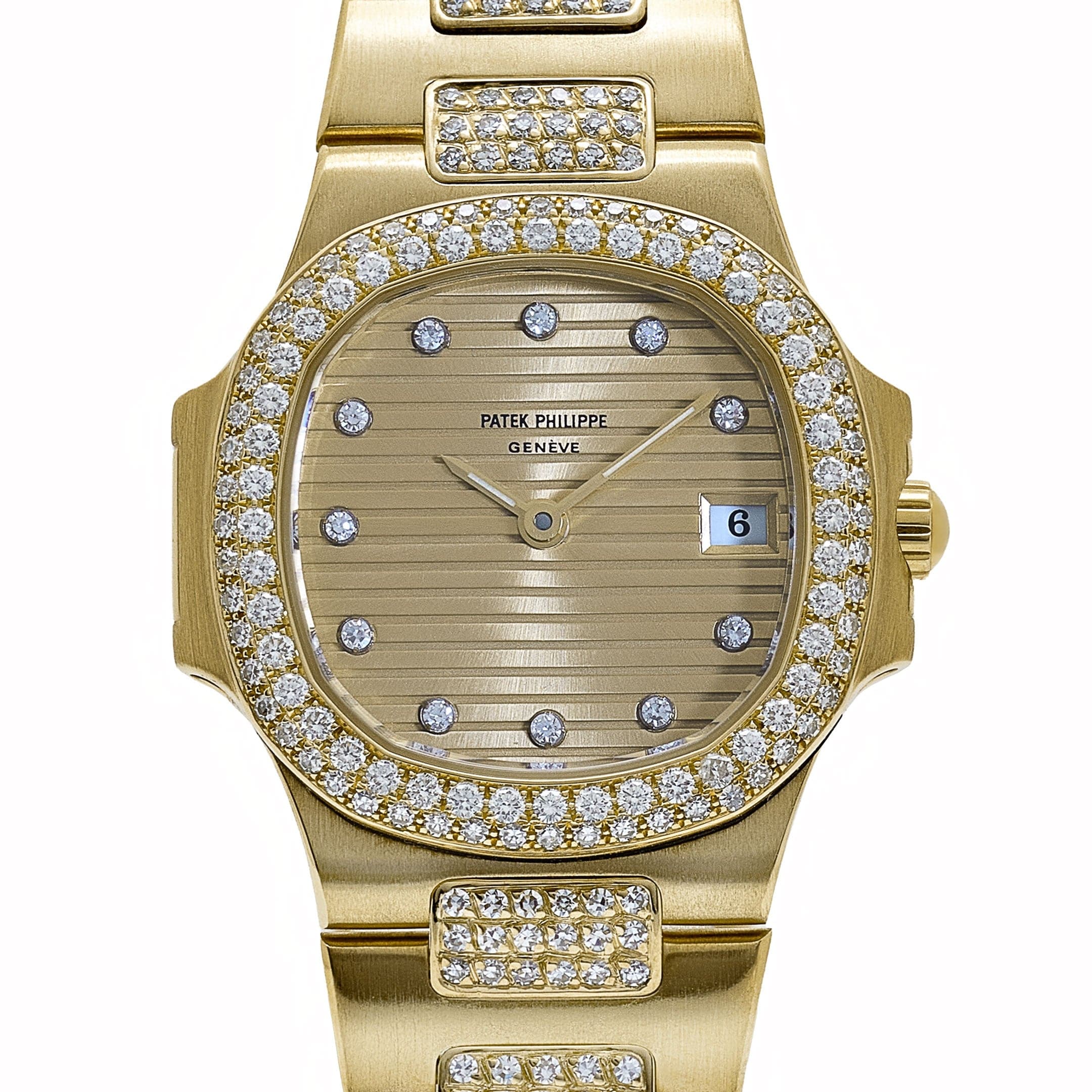 Patek Philippe Nautilus 4700 'Ladies' Yellow Gold Champagne Diamond Dial Diamond Bezel - Image 4