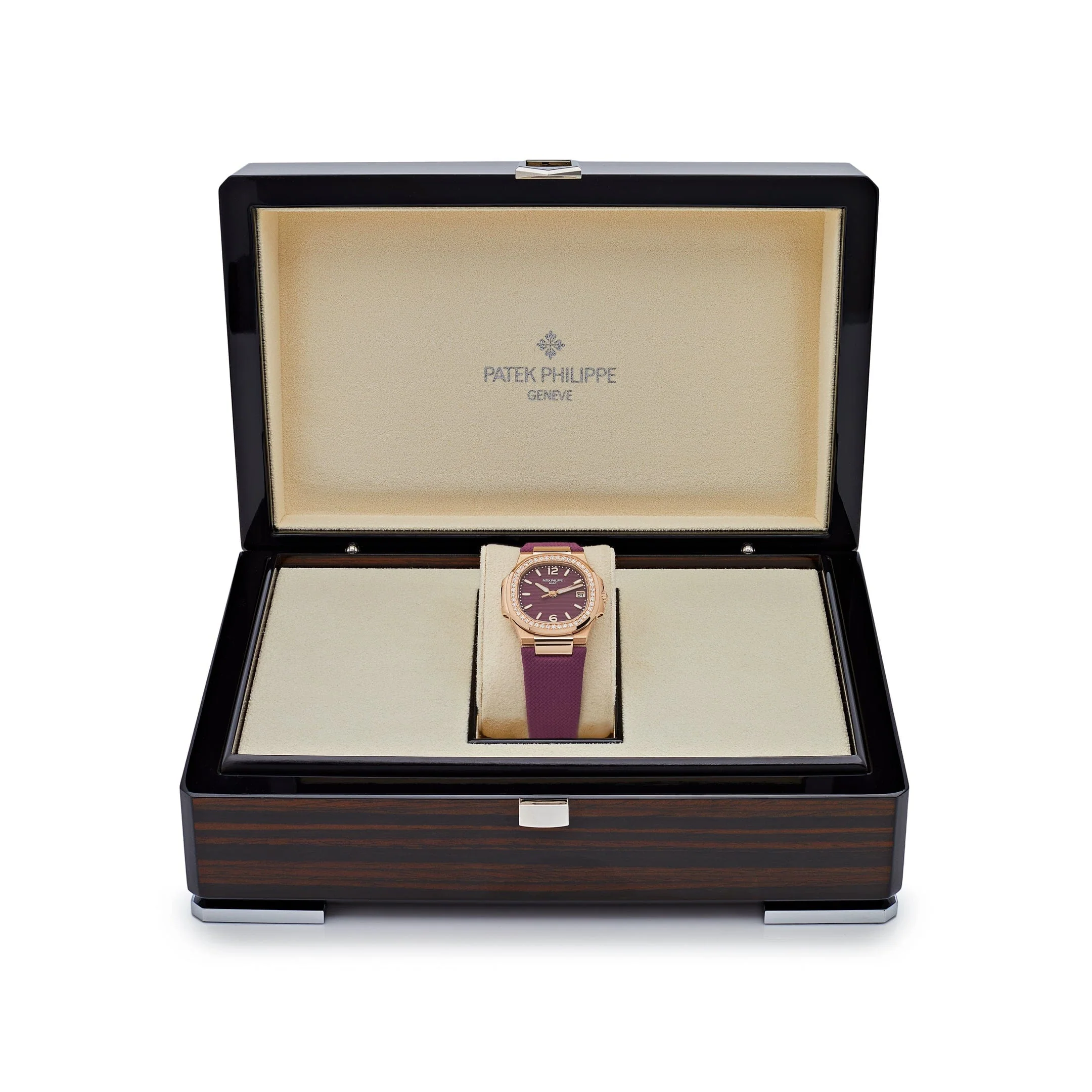 Patek Philippe Nautilus 7010R-013 'Ladies' Rose Gold Purple Dial Diamond Bezel - Image 7