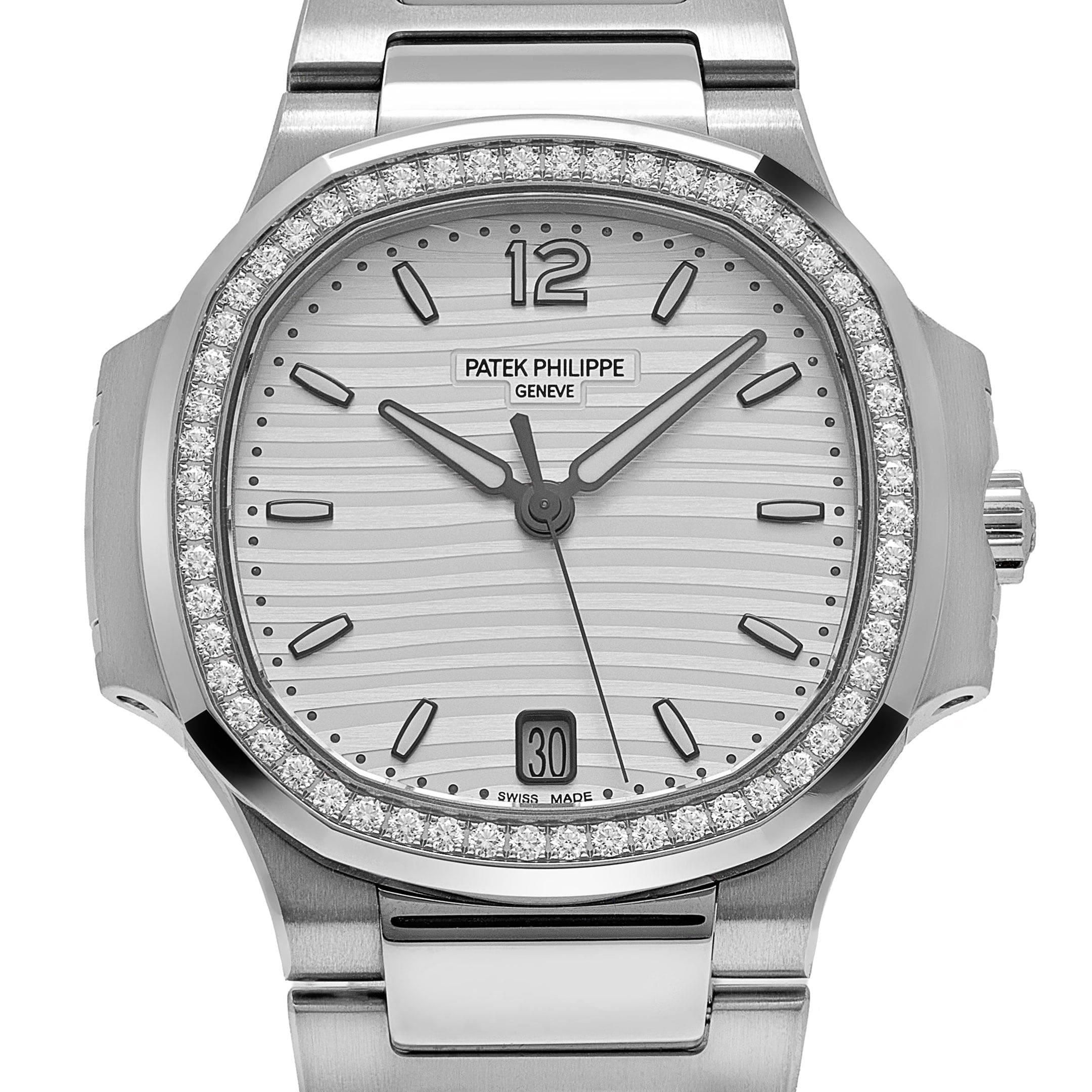 Patek Philippe Nautilus 7118/1200A-010 'Ladies' Stainless Steel Silver Dial Diamond Bezel (2024) - Image 4