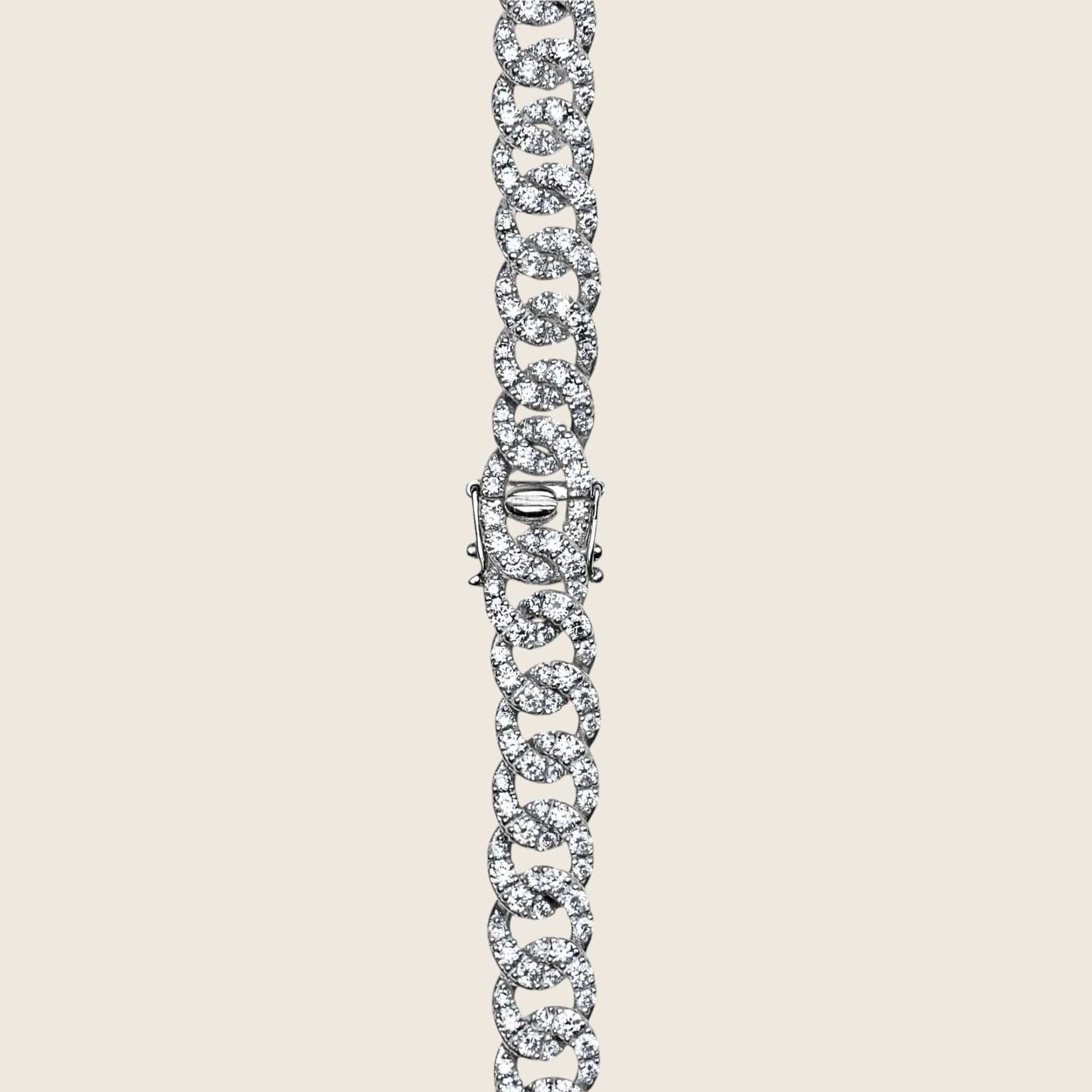 Pavé Diamond White Gold Chain Link Necklace - Image 3