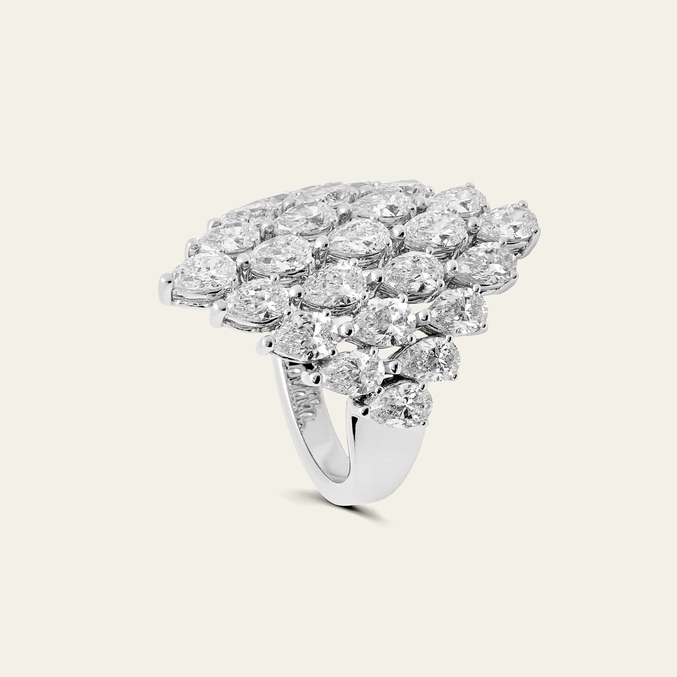 Pear Diamond Shield Ring - Image 4