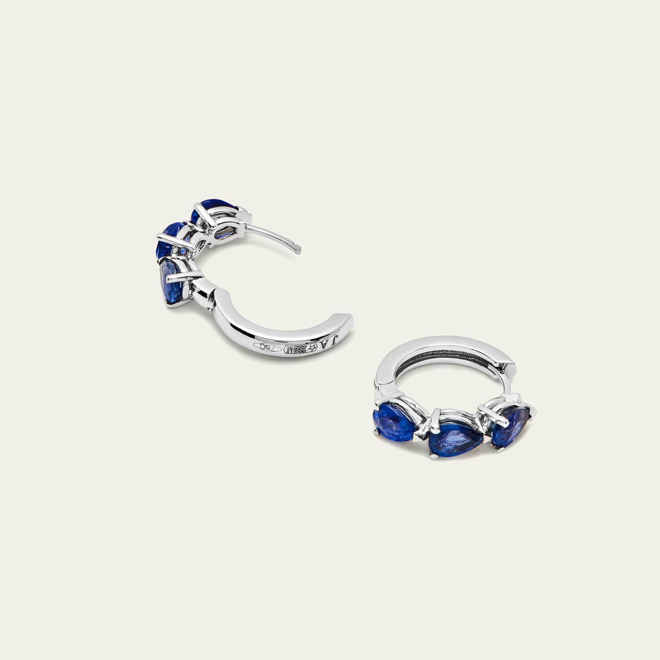 Pear-Shaped Blue Sapphire Huggies - Image 3