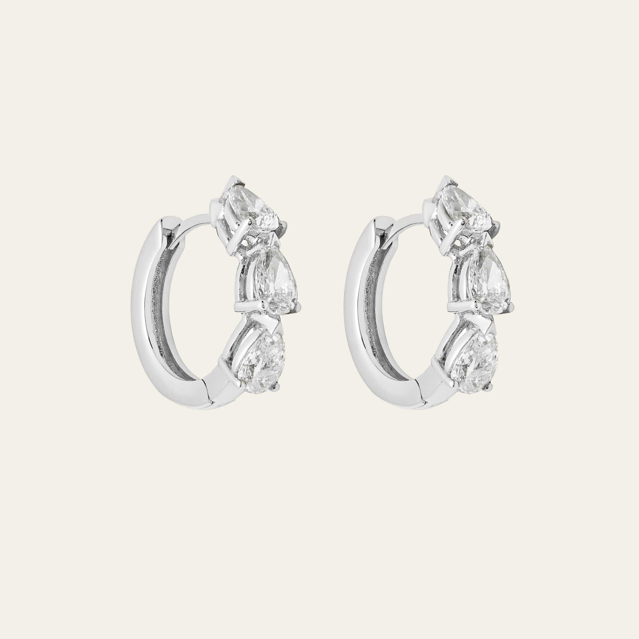 Pear-Shaped Diamond Huggies - Image 3