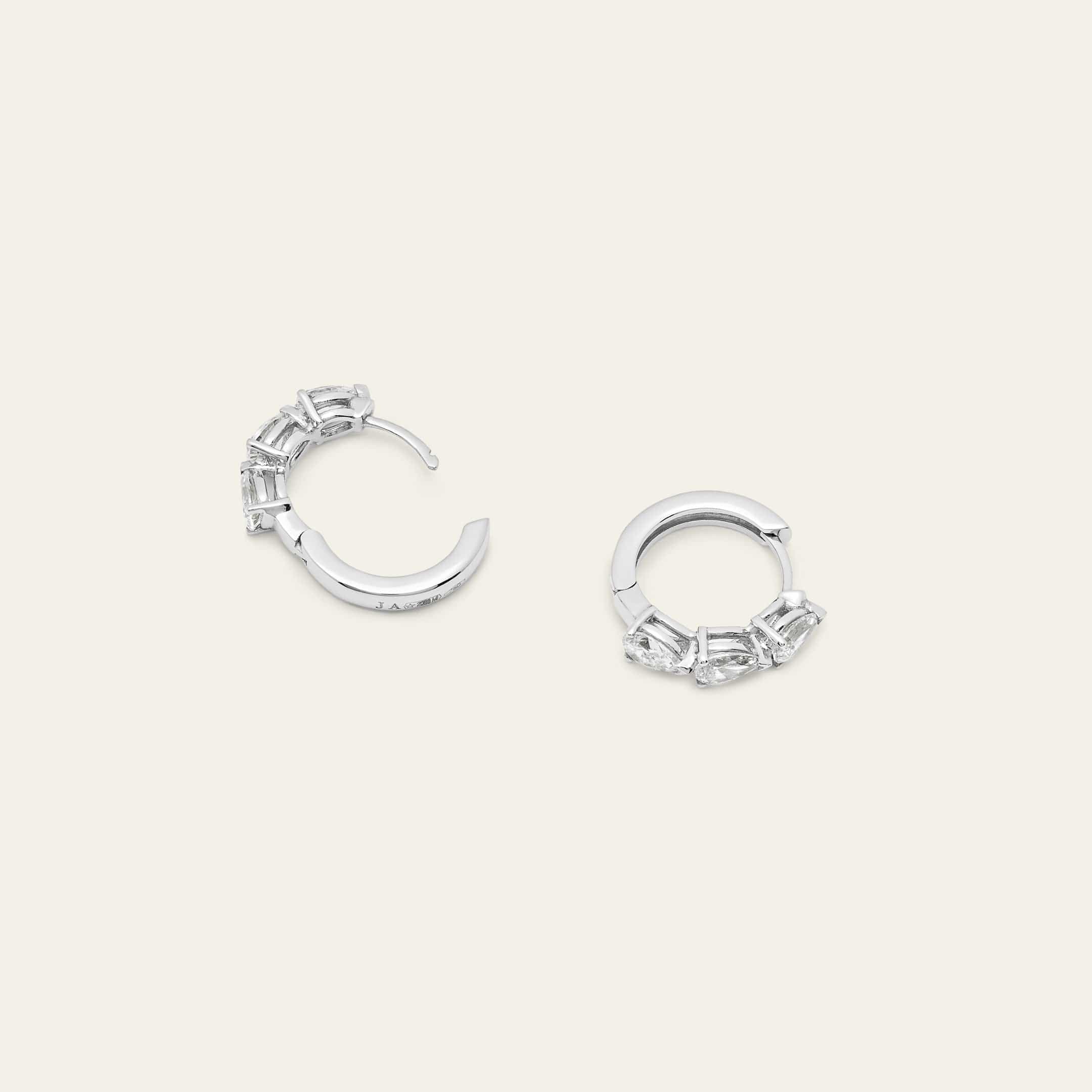 Pear-Shaped Diamond Huggies - Image 4