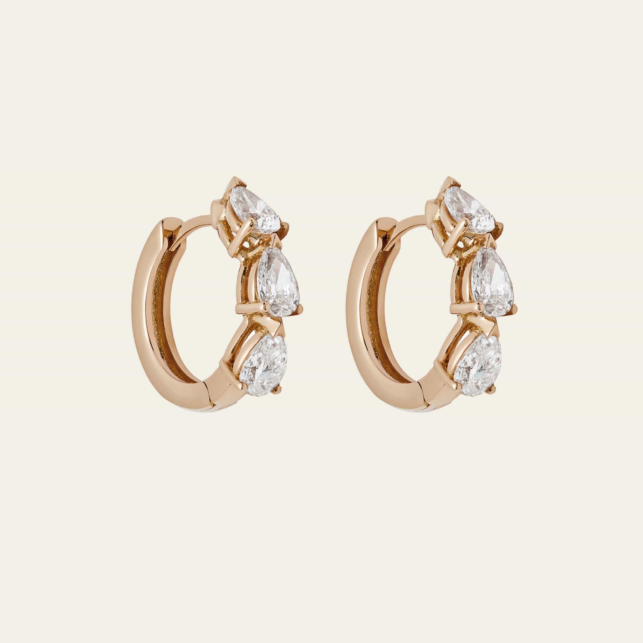 Pear-Shaped Diamond Huggies - Image 5