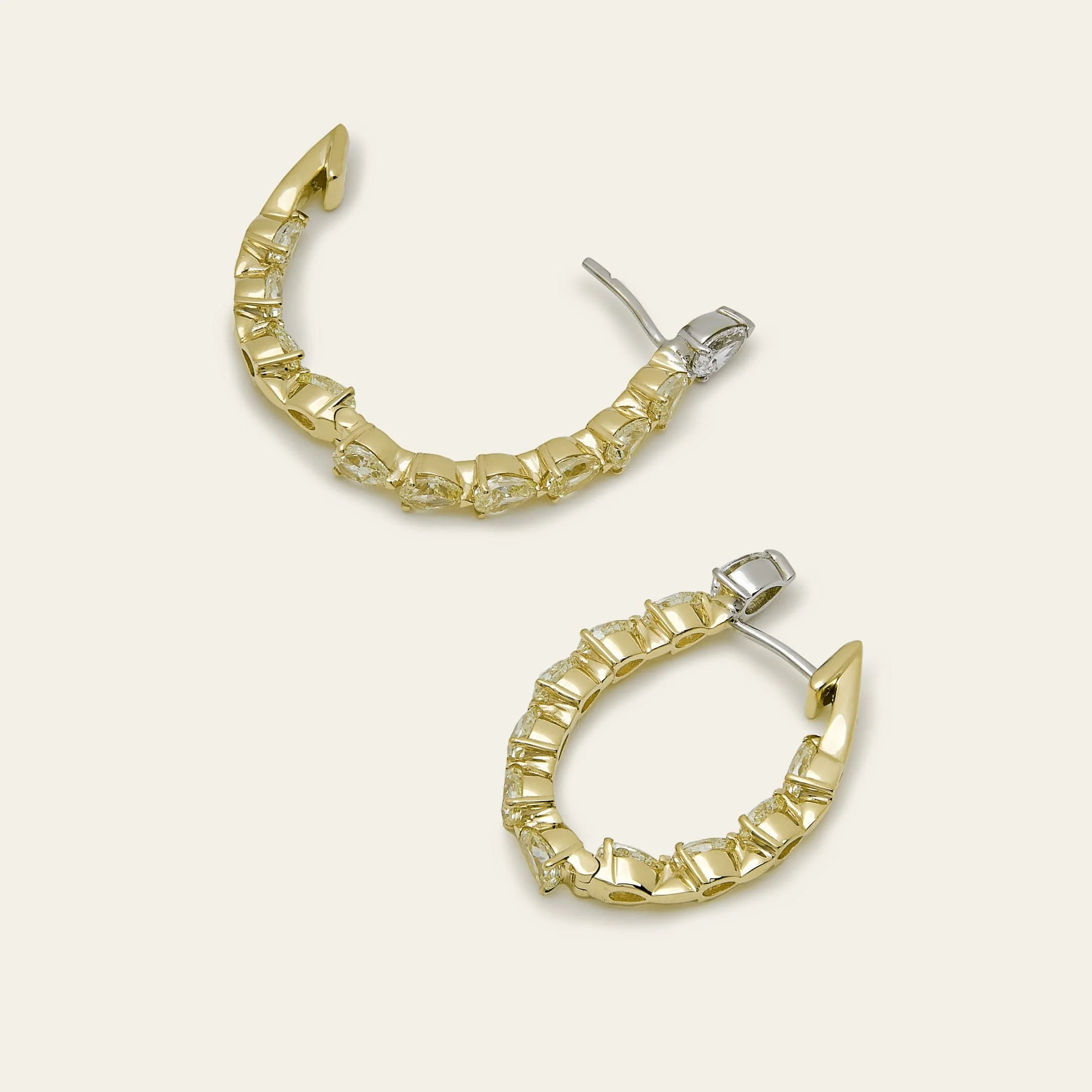 Pear-Shaped Diamond Hoop Earrings - Image 4