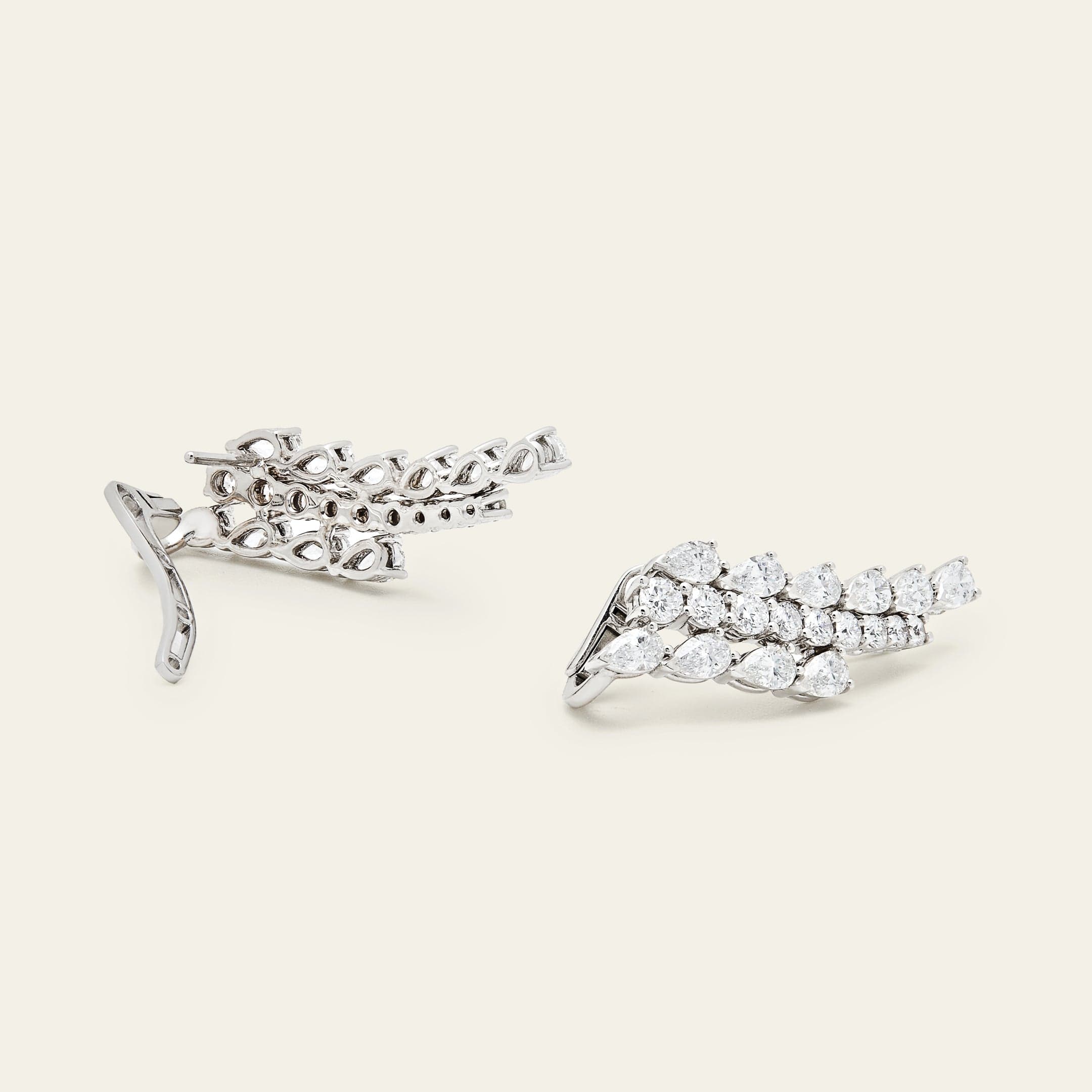 Pear-Shaped Diamond Wing Ear Climbers - Image 3